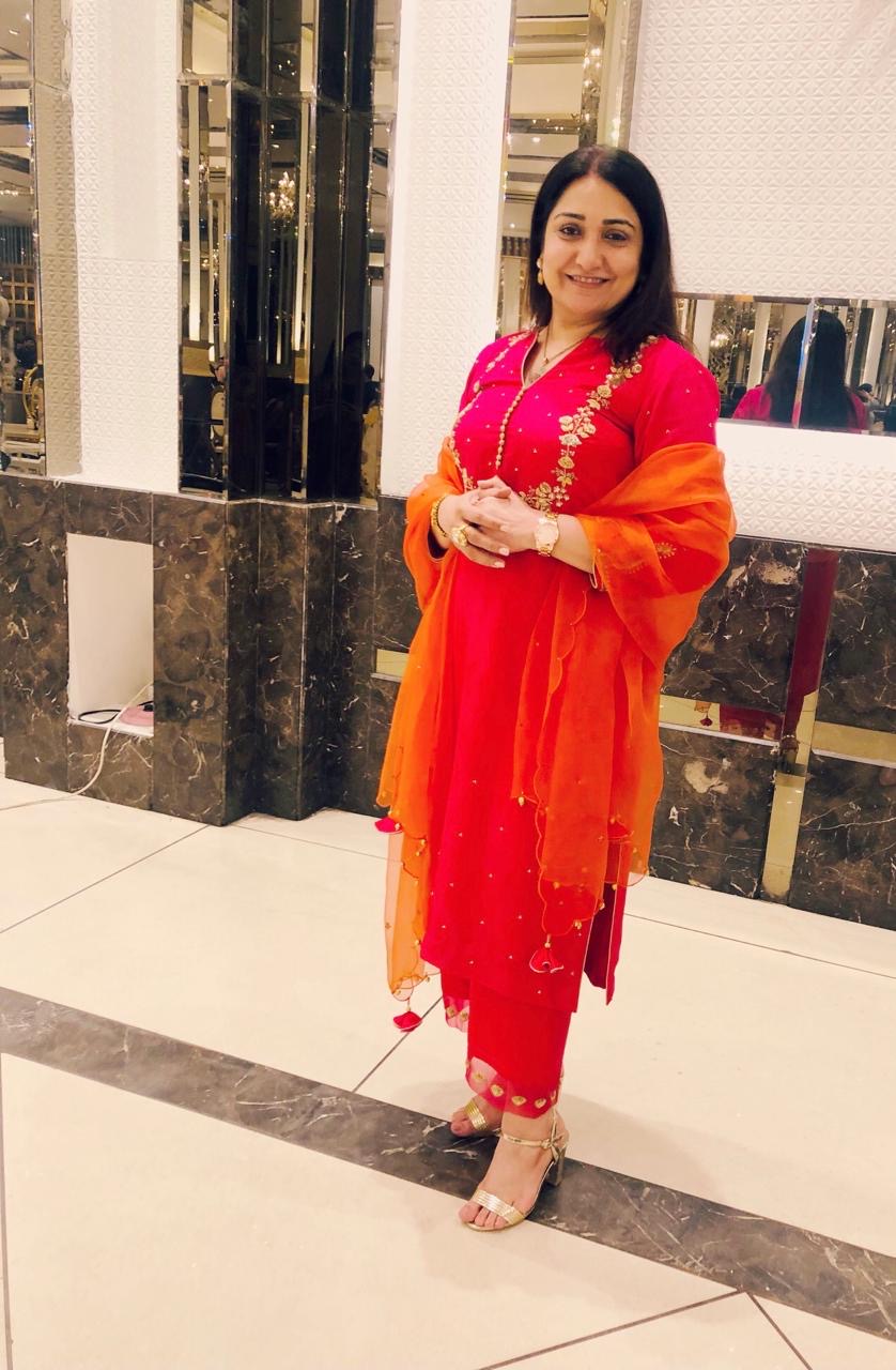 Fuschia Orange Suit