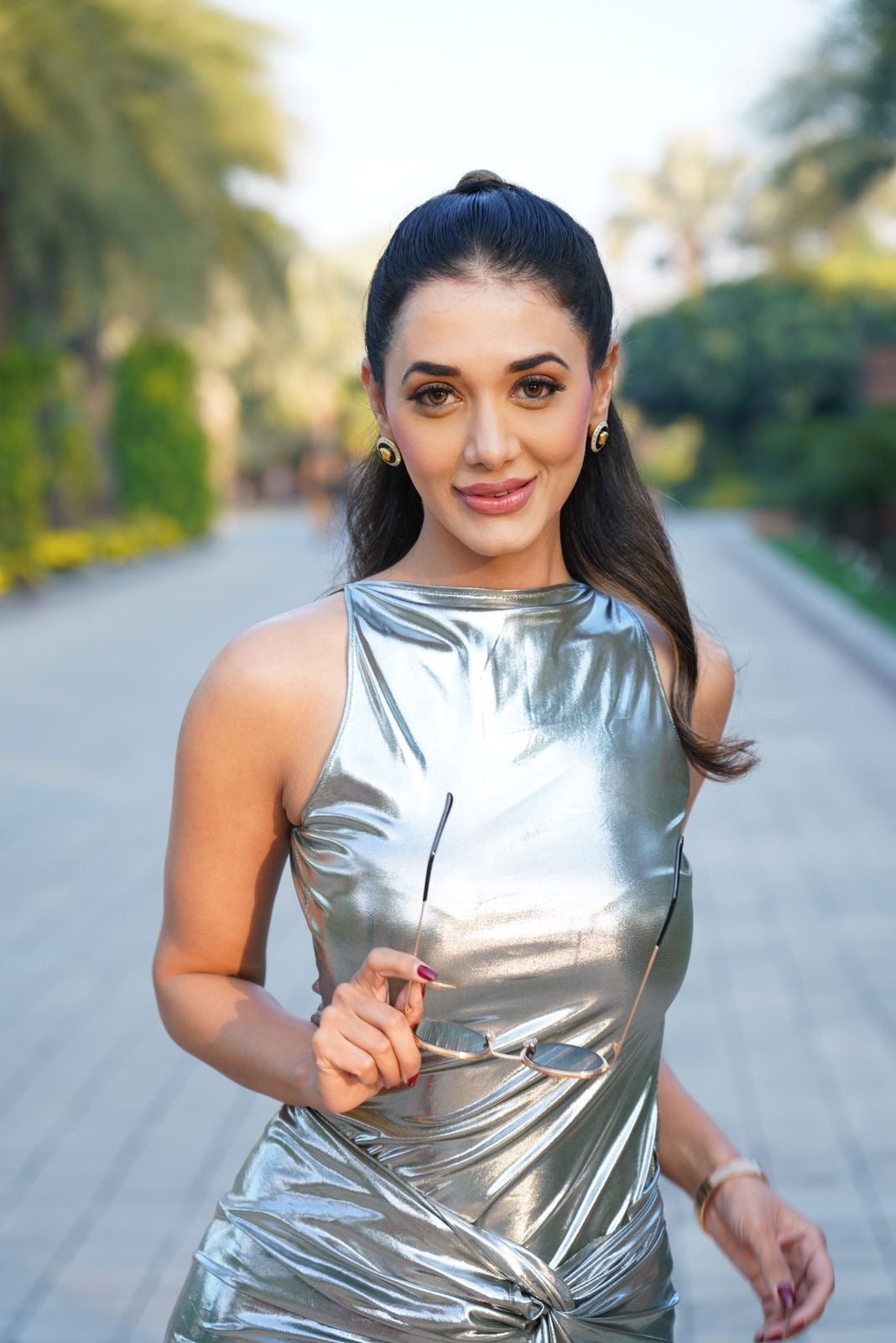 Silver Metallic 2 piece gown