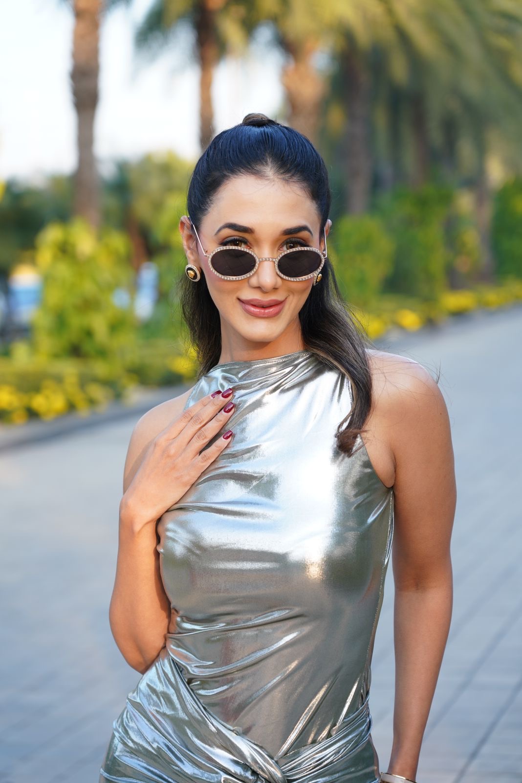 Silver Metallic 2 piece gown