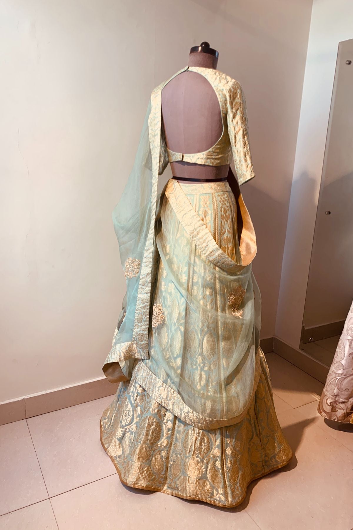 Aqua Benarasi Lehenga