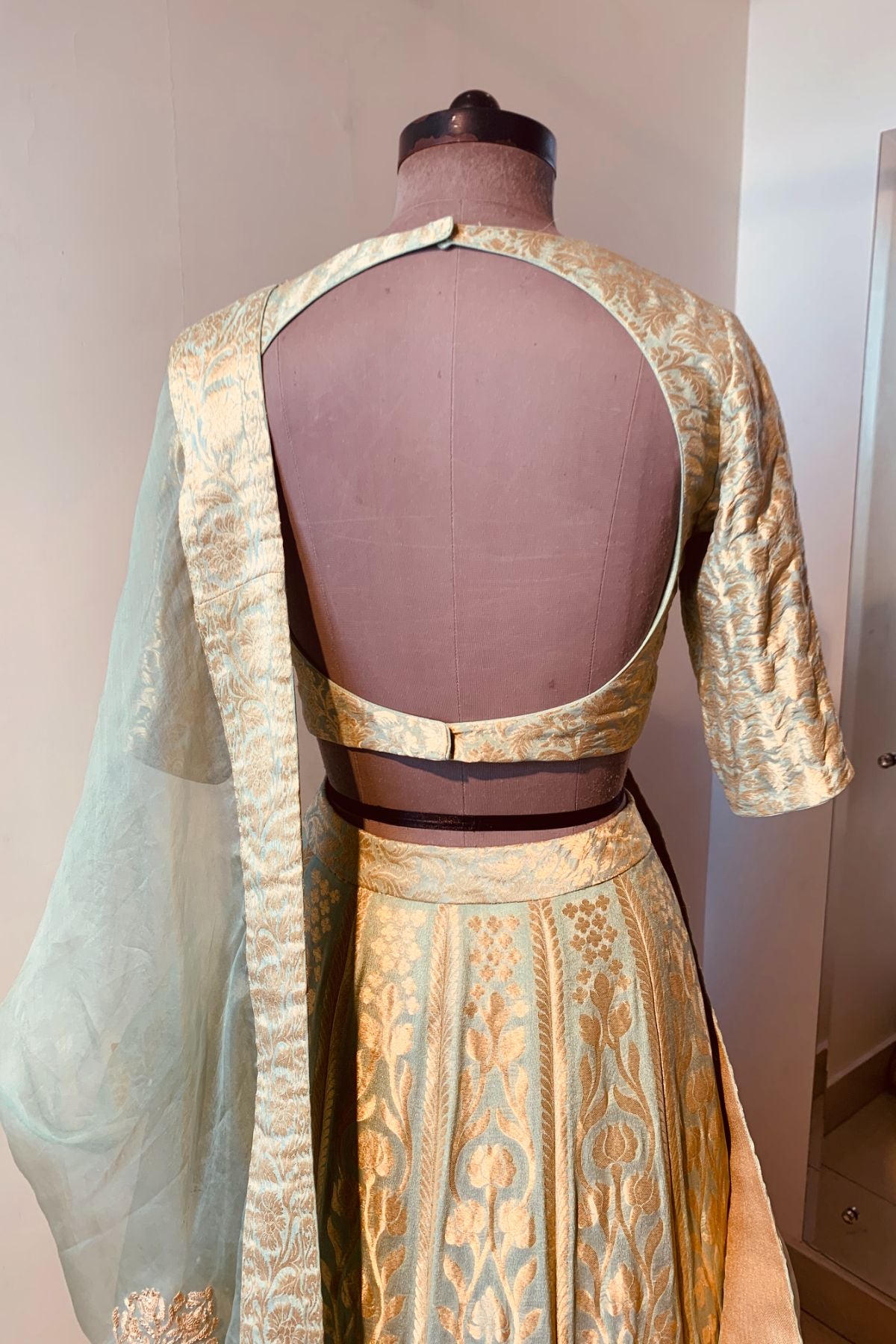 Aqua Benarasi Lehenga