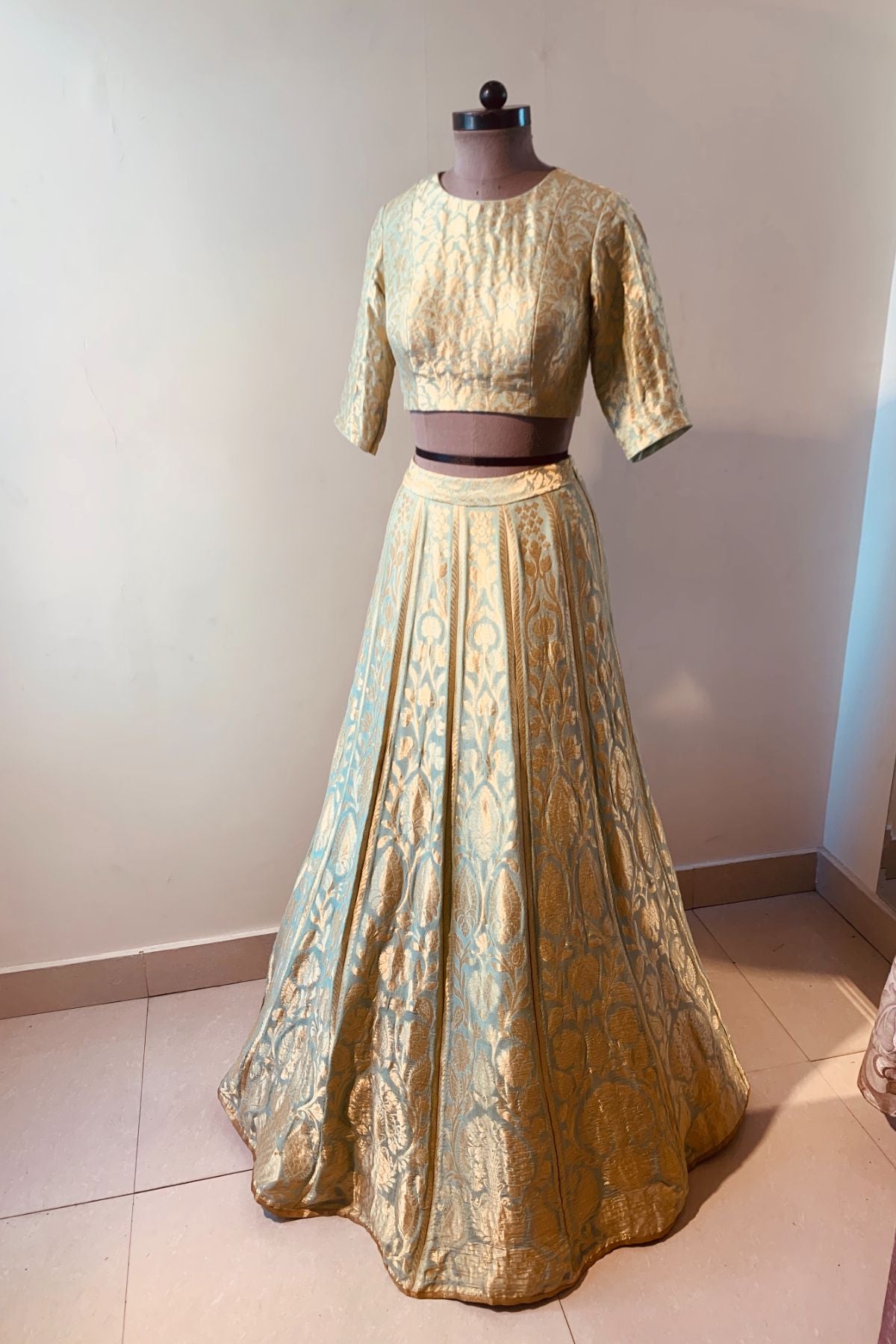 Aqua Benarasi Lehenga