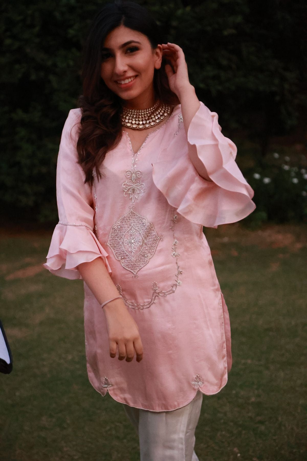Dew Drop Rose Kurti Set