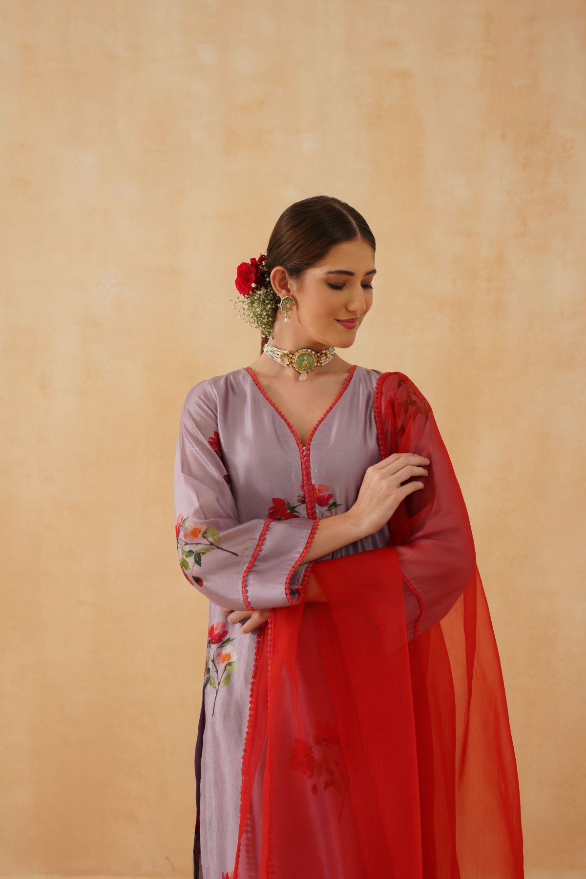 Printed Silk Suit