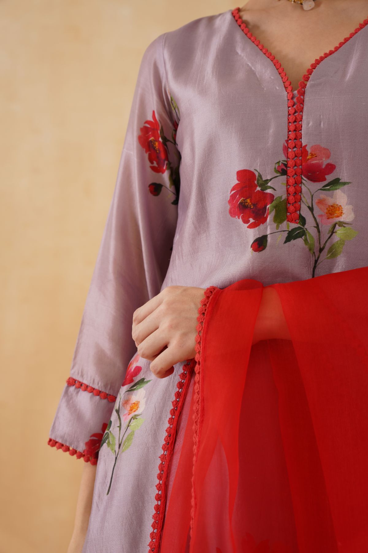 Printed Silk Suit