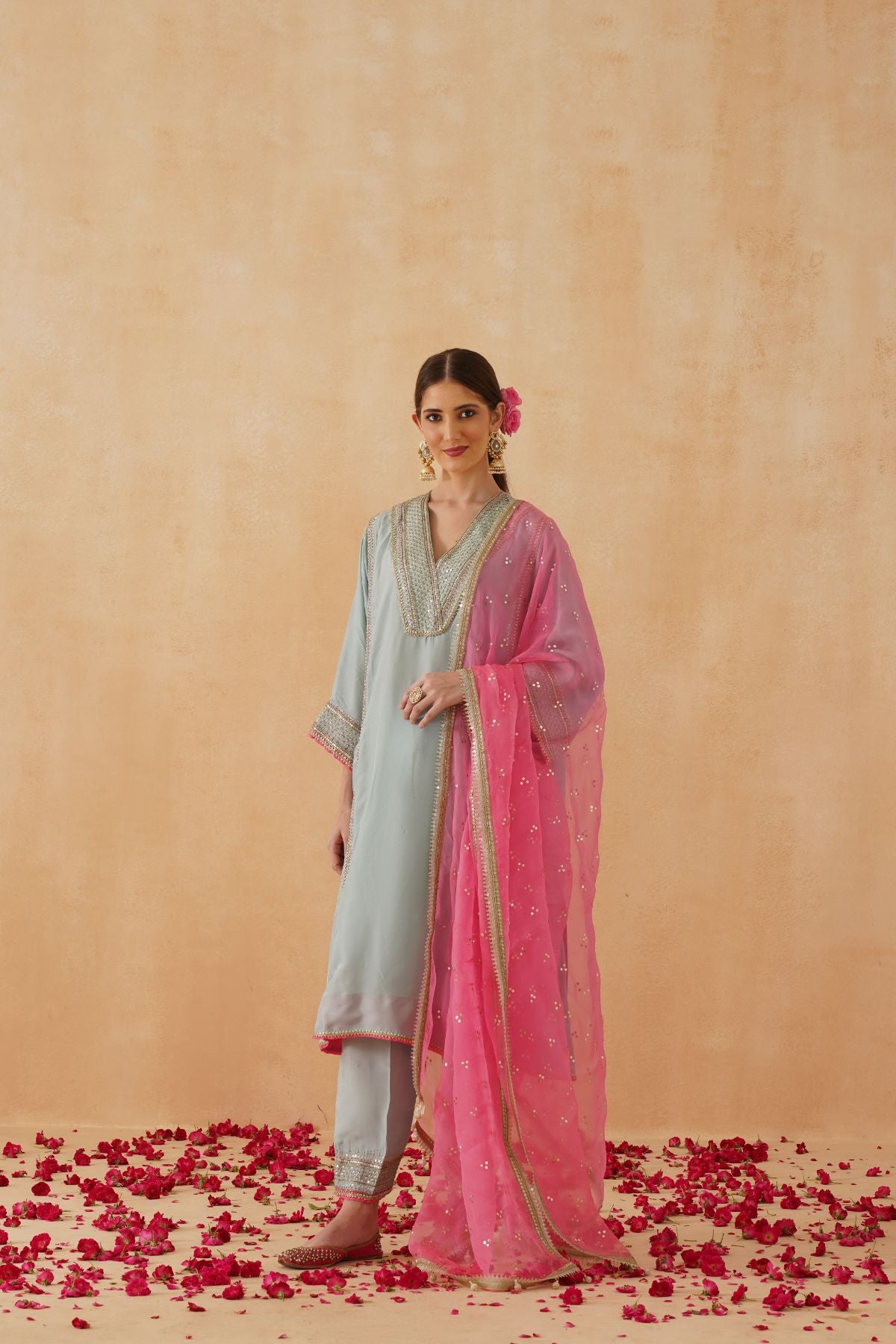 English blue and Candy Pink Suit