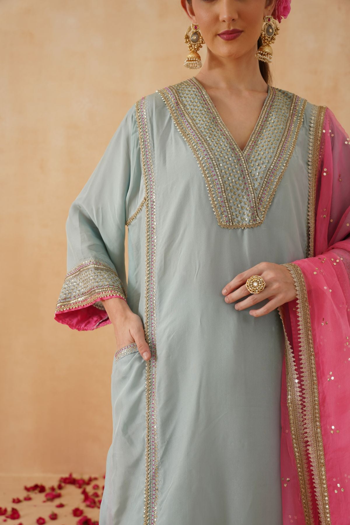 English blue and Candy Pink Suit