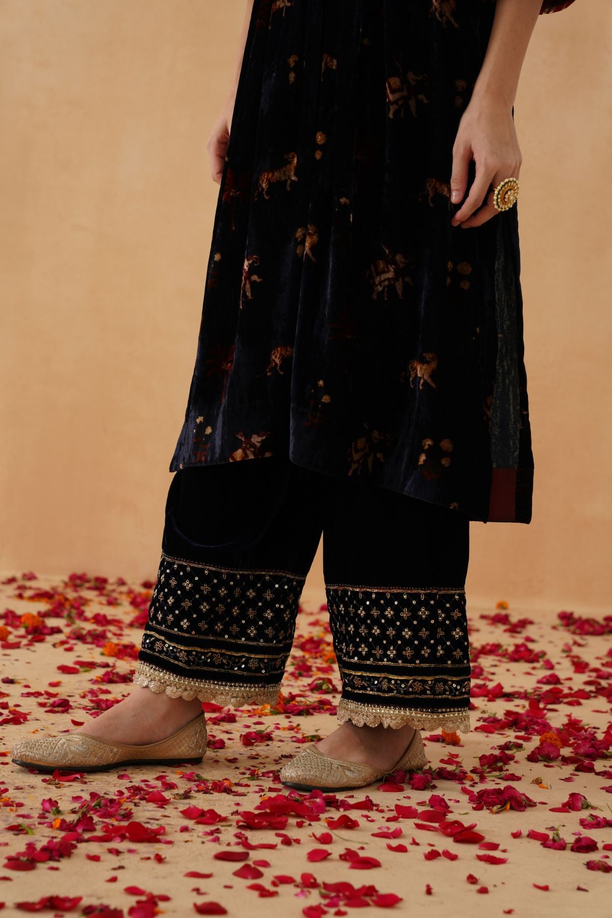 Printed Velvet Suit