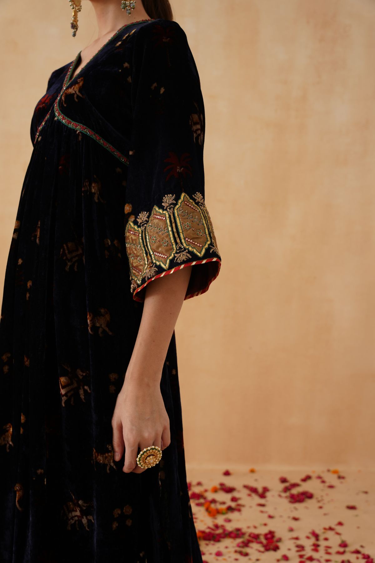 Printed Velvet Suit
