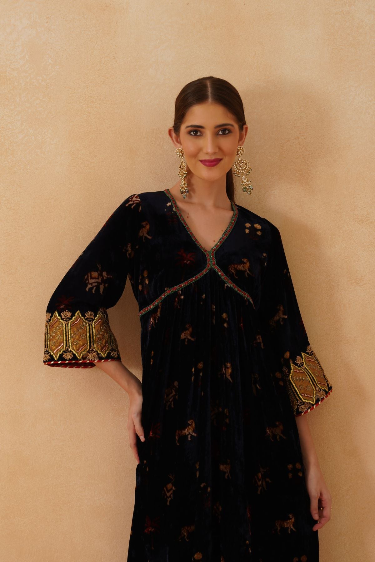Printed Velvet Suit