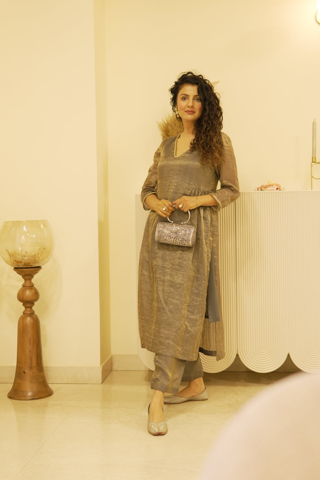Munga silk tissue choga set