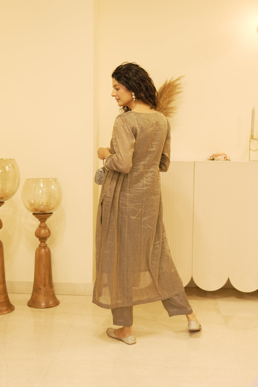 Munga silk tissue choga set