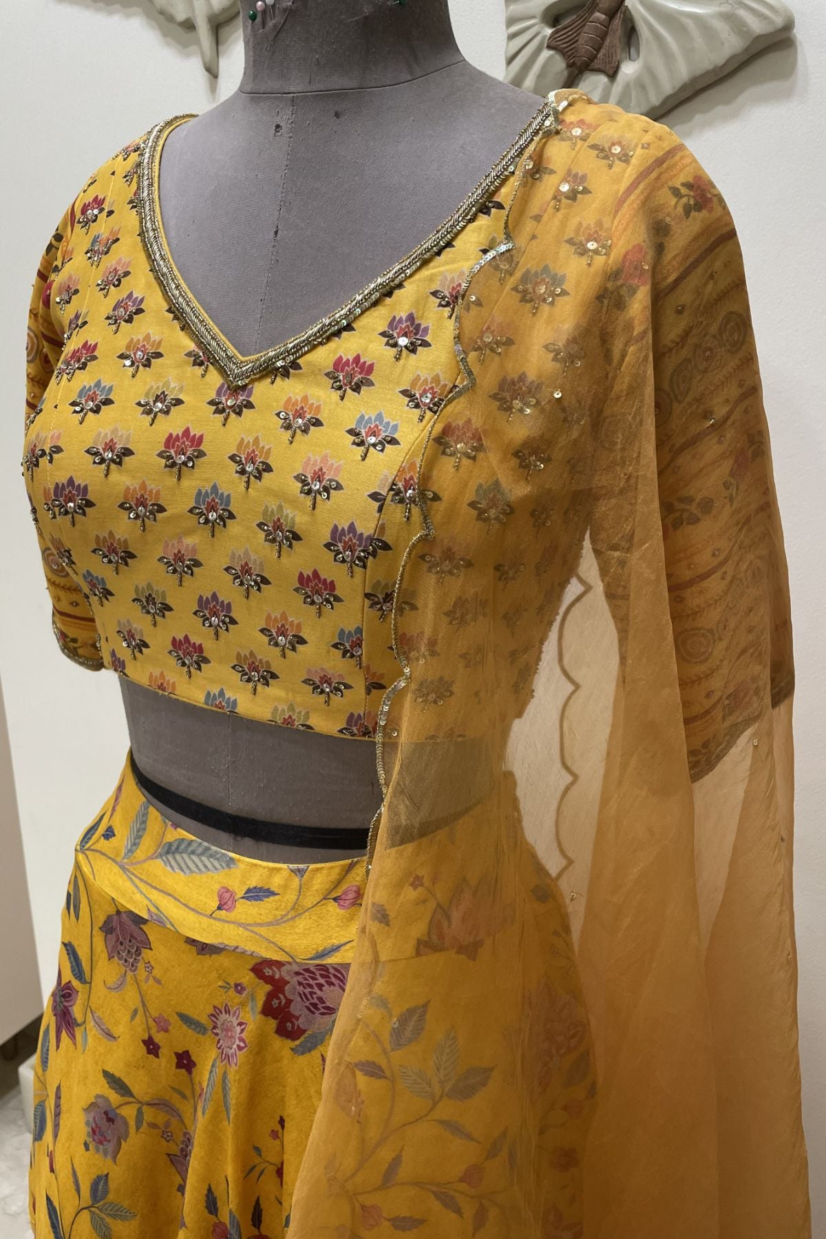 Mustard Floral Lehenga