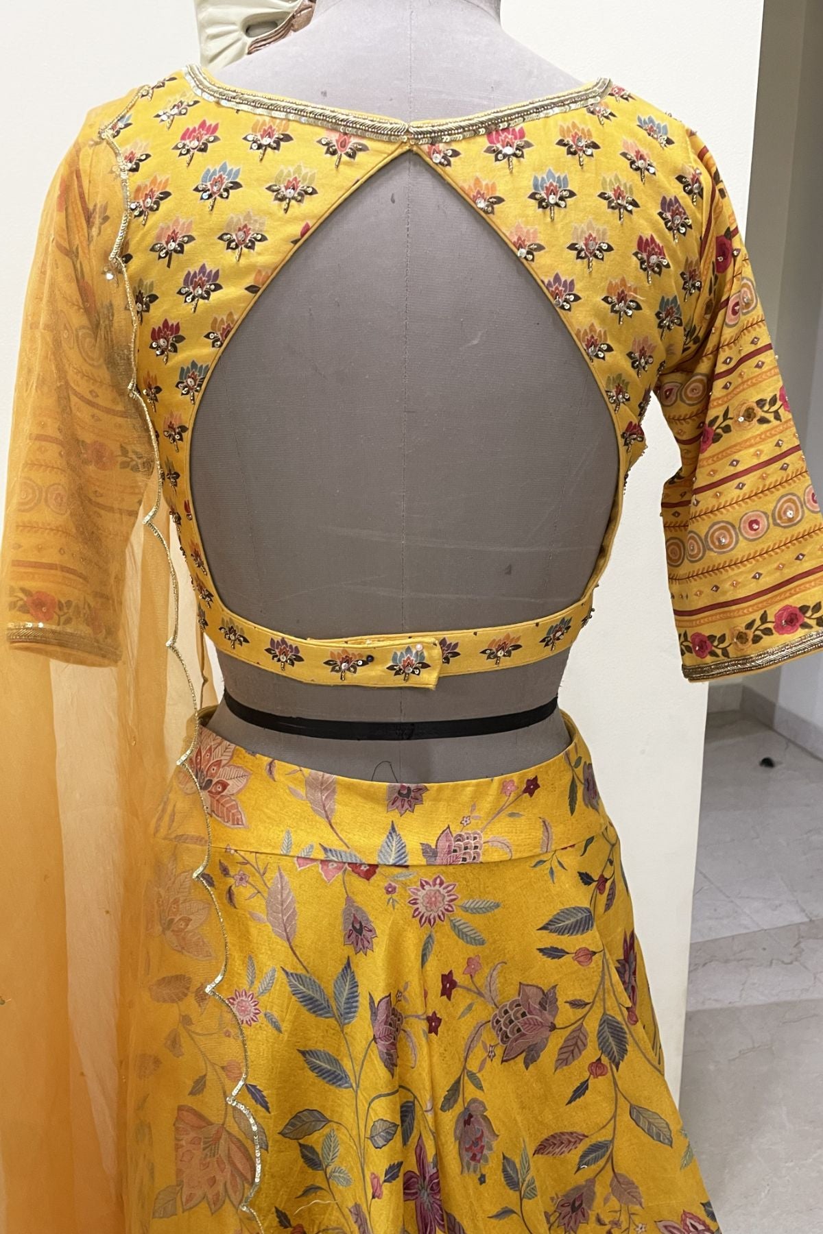 Mustard Floral Lehenga