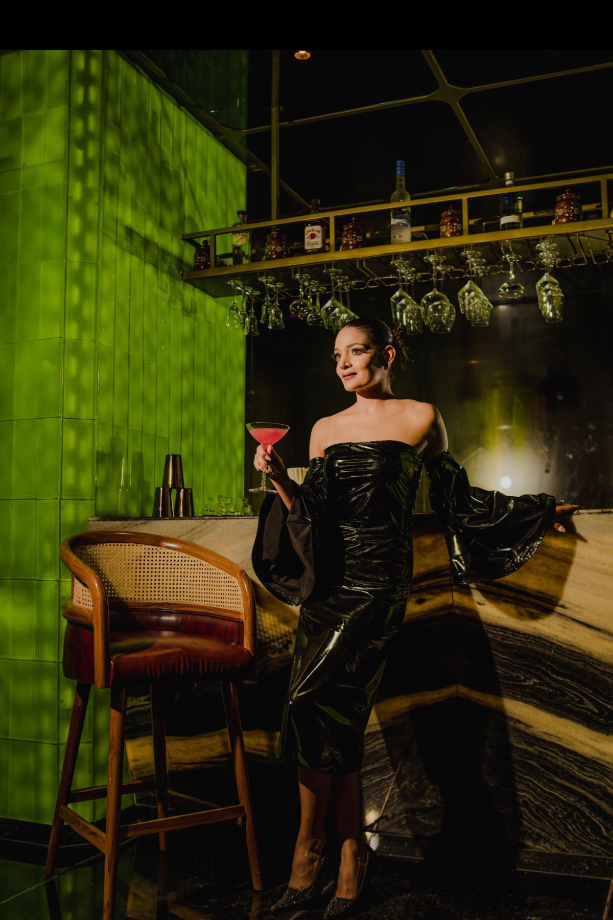 Black Leatherite Dress