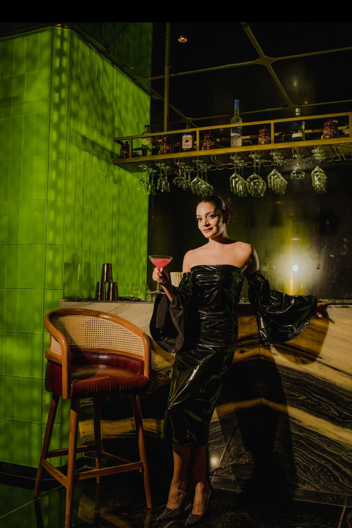 Black Leatherite Dress