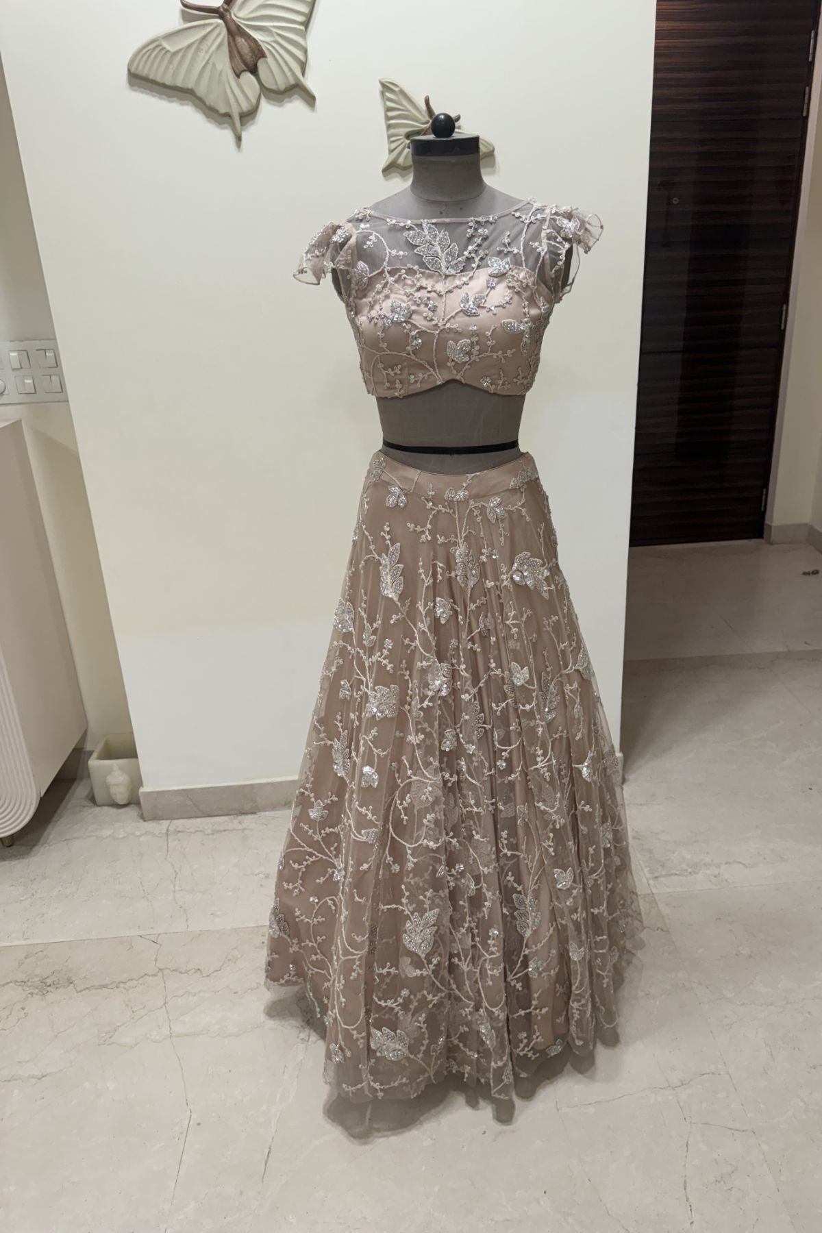 Champagne embroidered lehenga