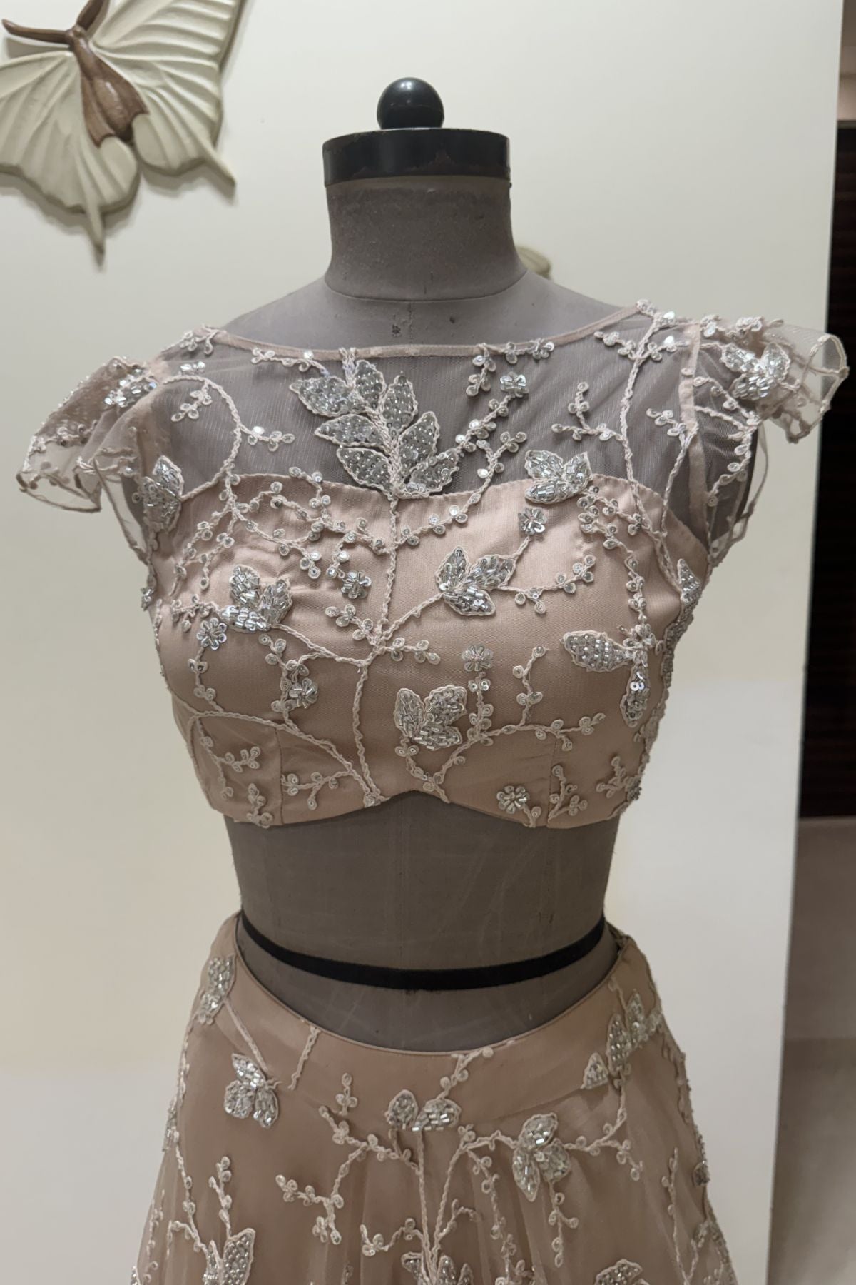 Champagne embroidered lehenga