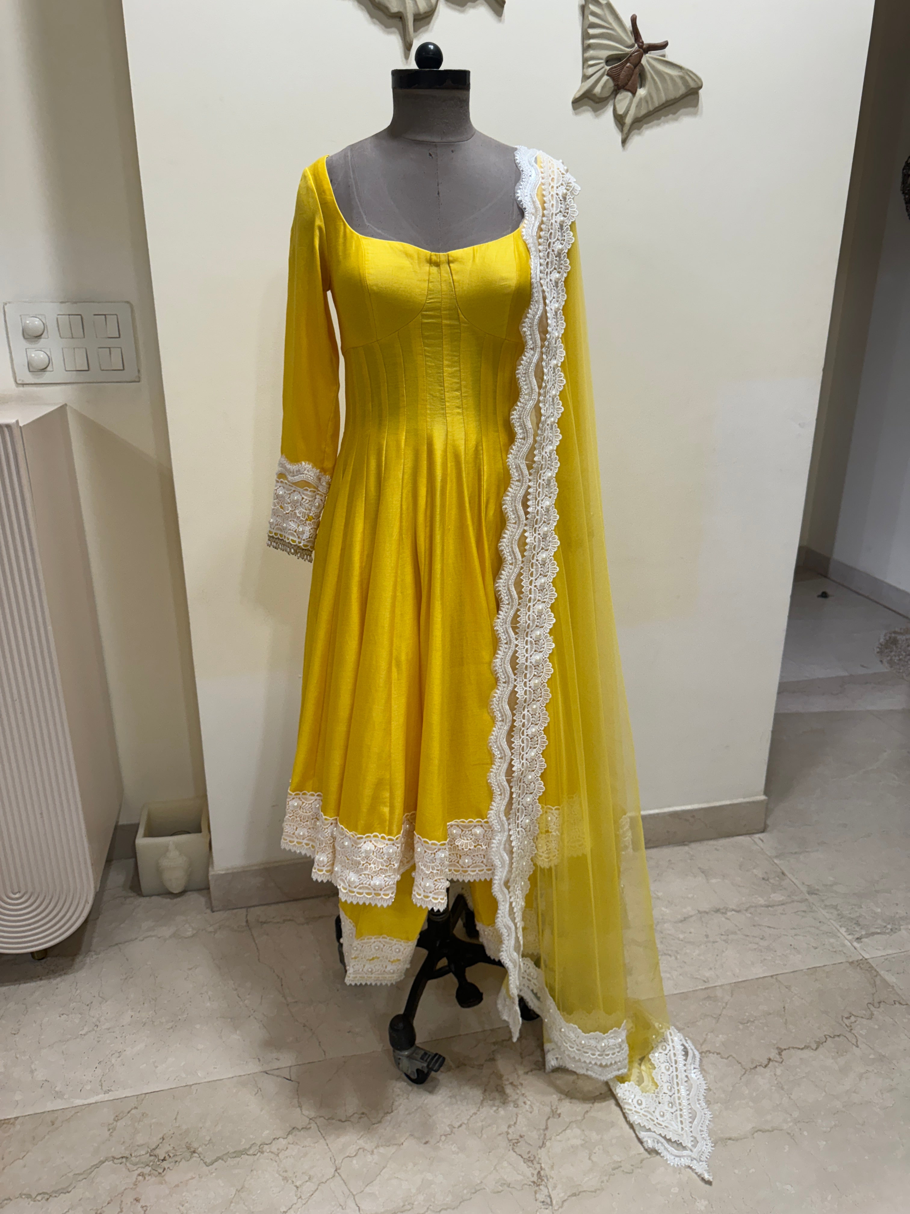 Yellow Corset Anarkali