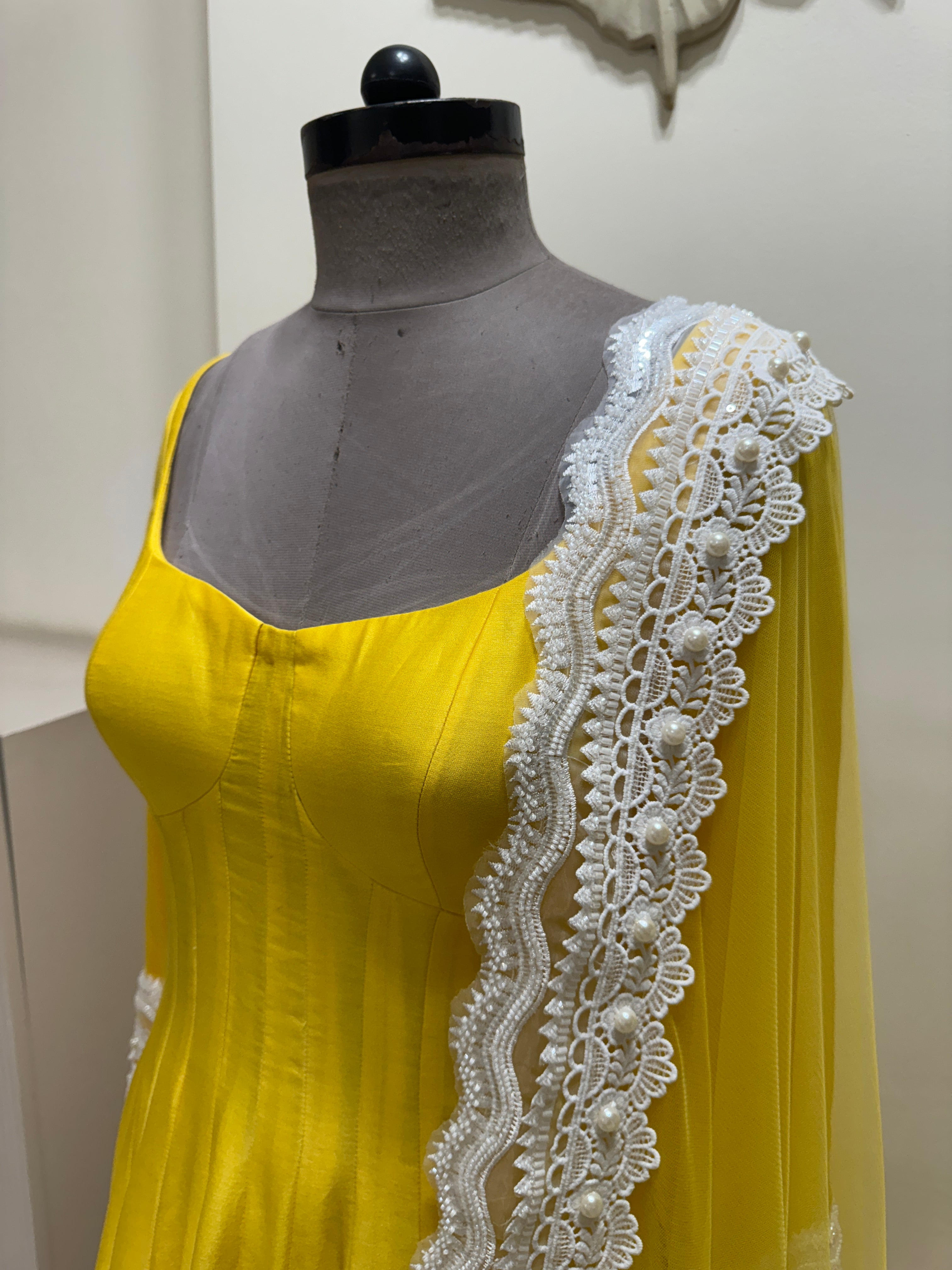 Yellow Corset Anarkali