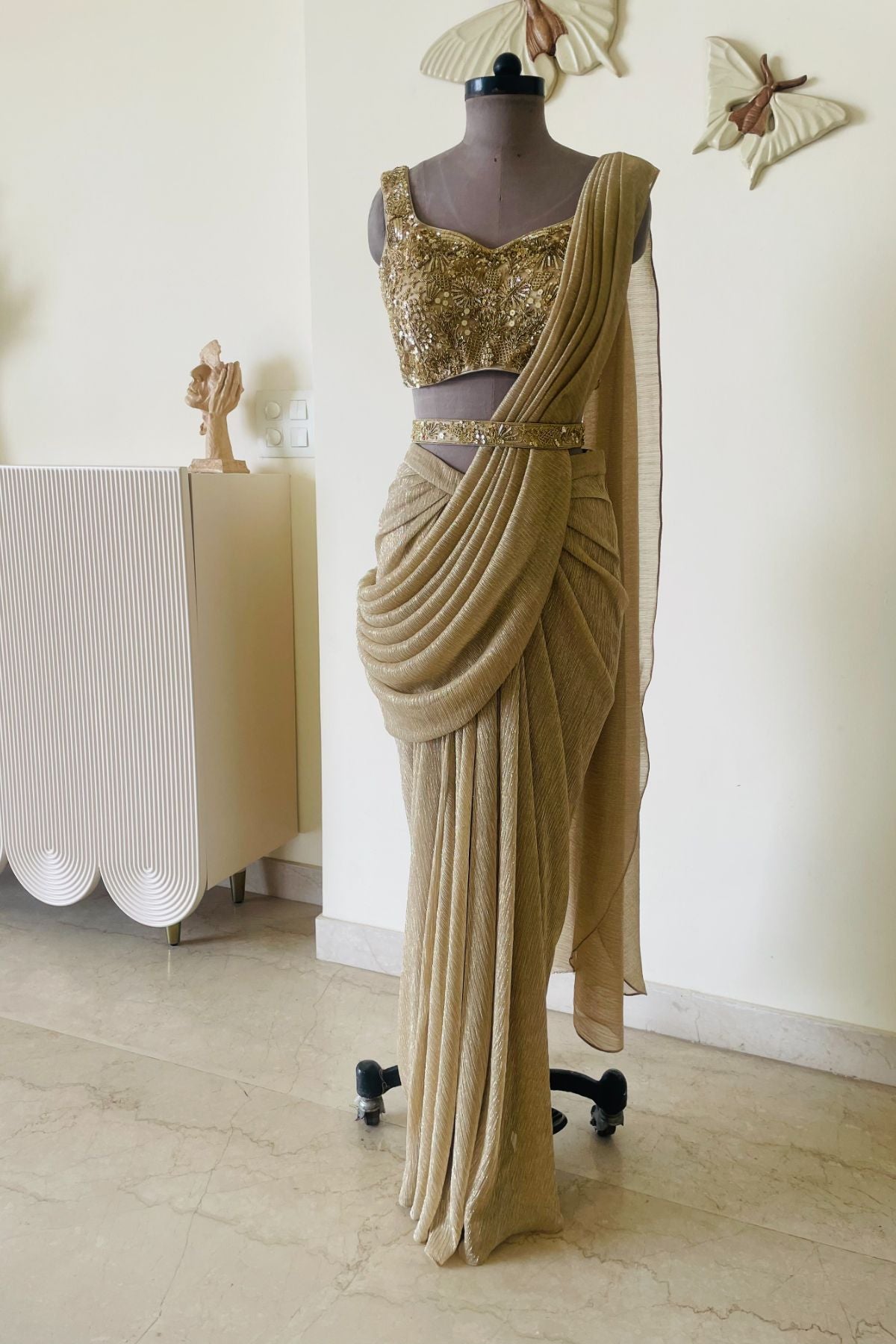 Gold Drape Saree