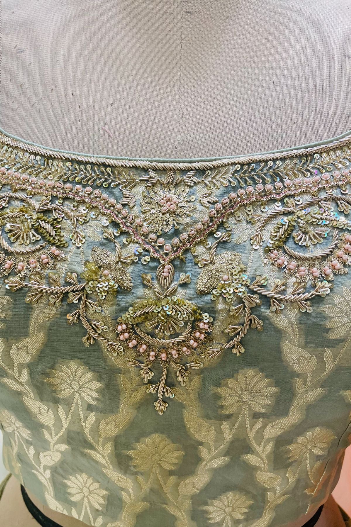 Organza Brocade Lehenga