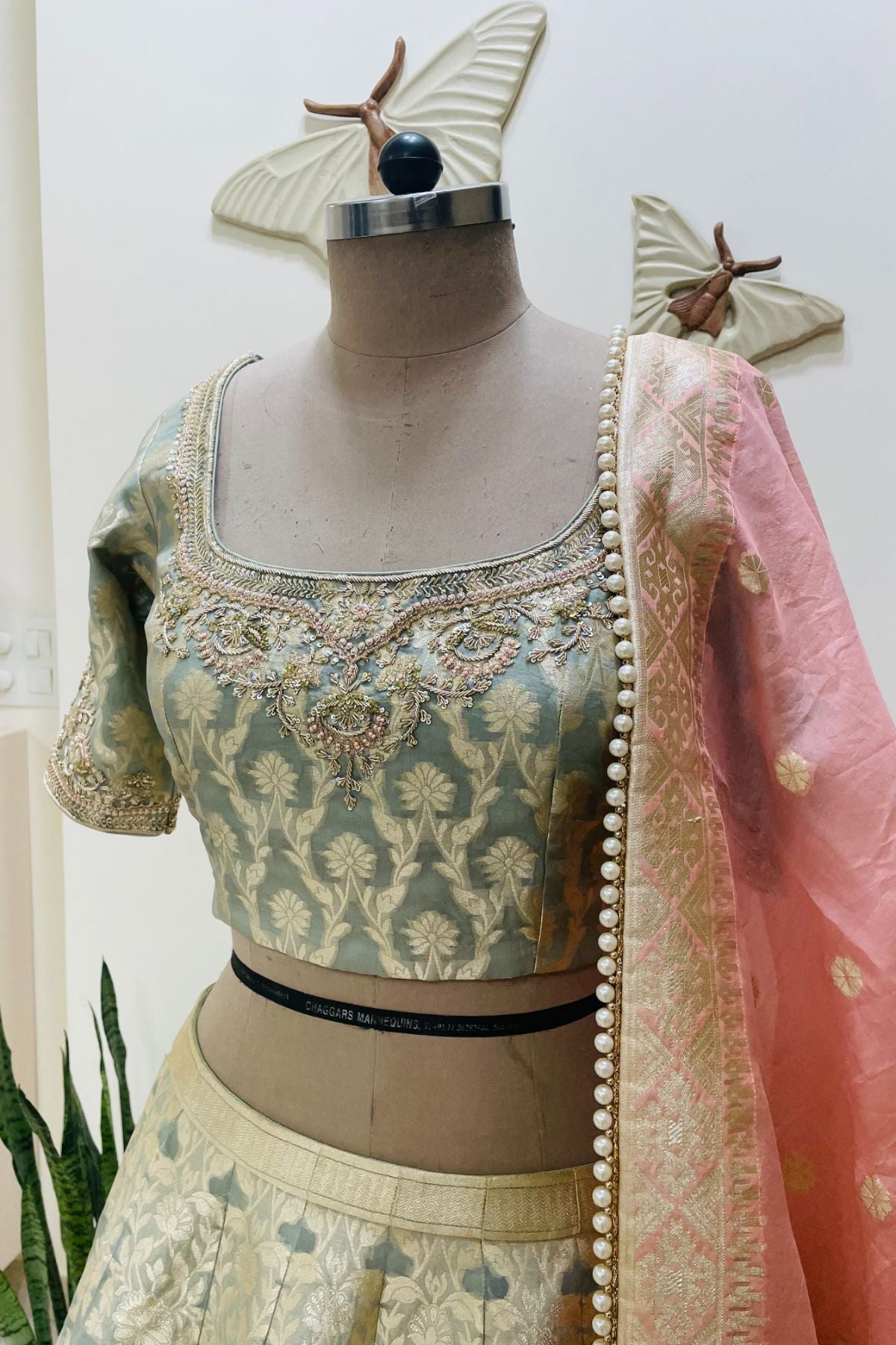 Organza Brocade Lehenga
