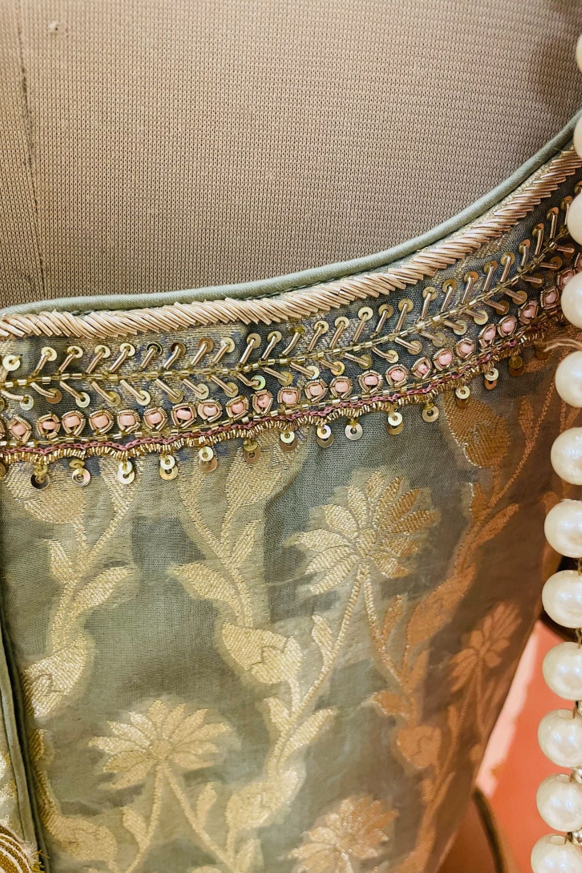 Organza Brocade Lehenga