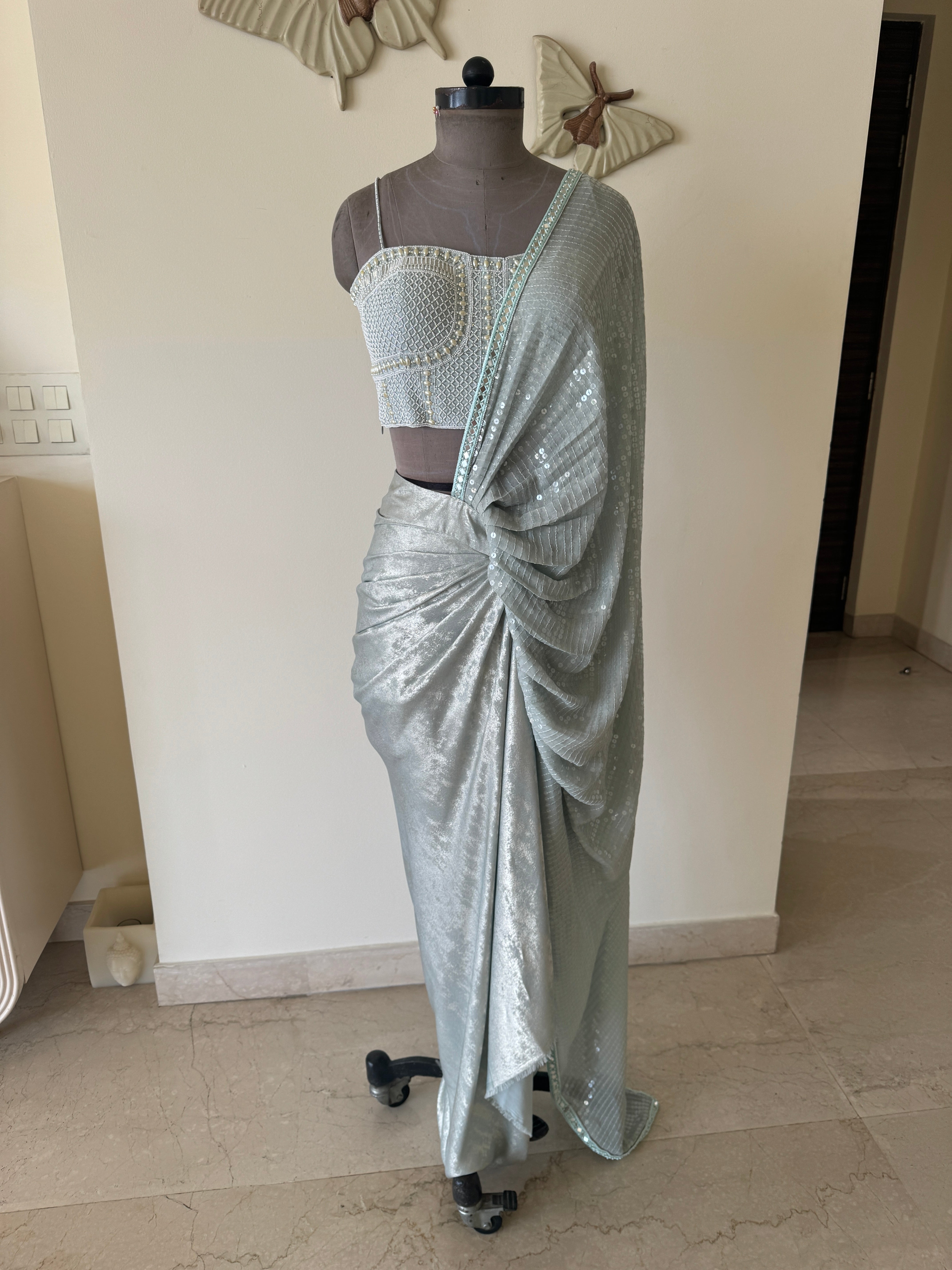 Mint Green Skirt Drape and Corset