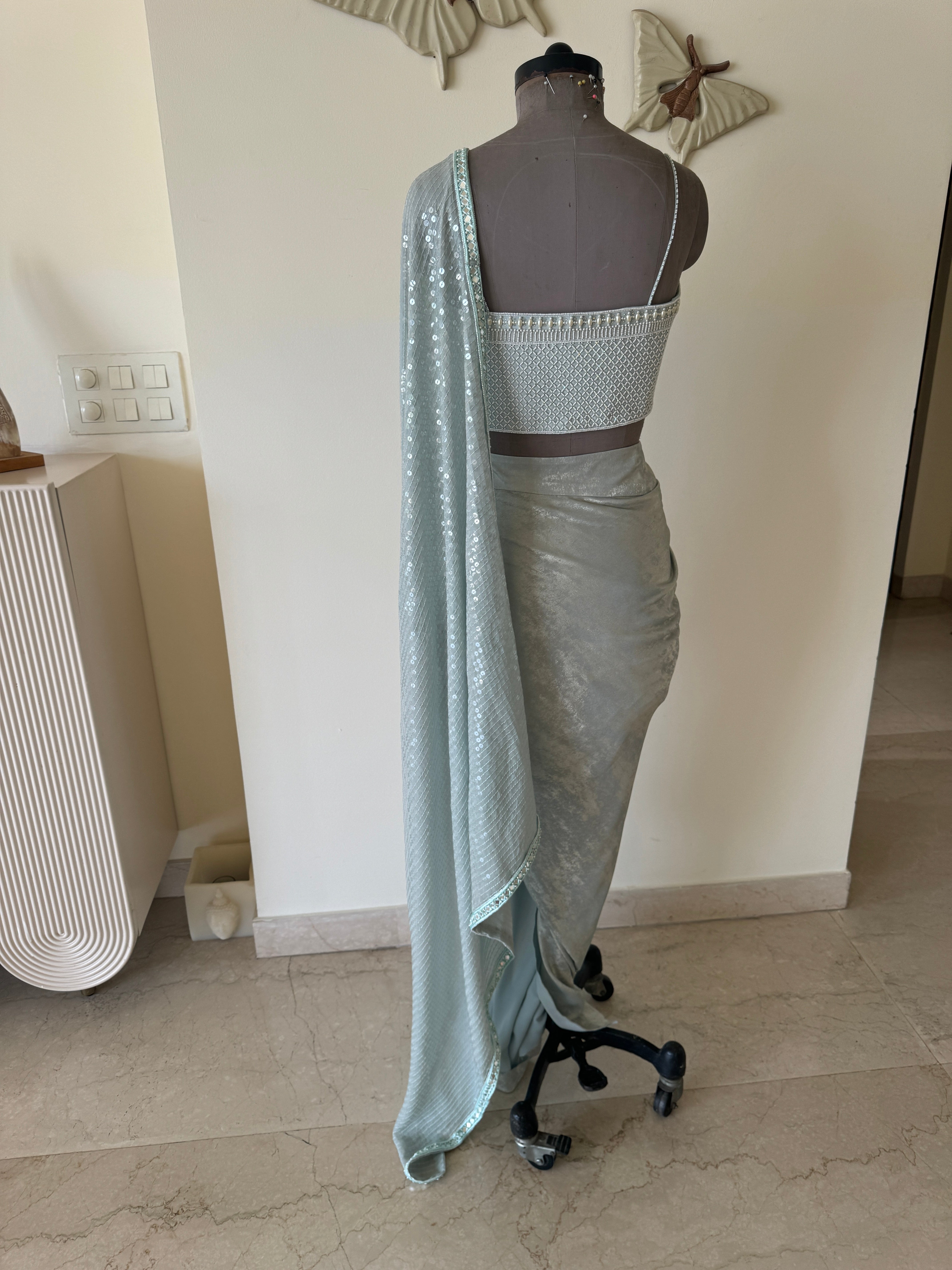 Mint Green Skirt Drape and Corset