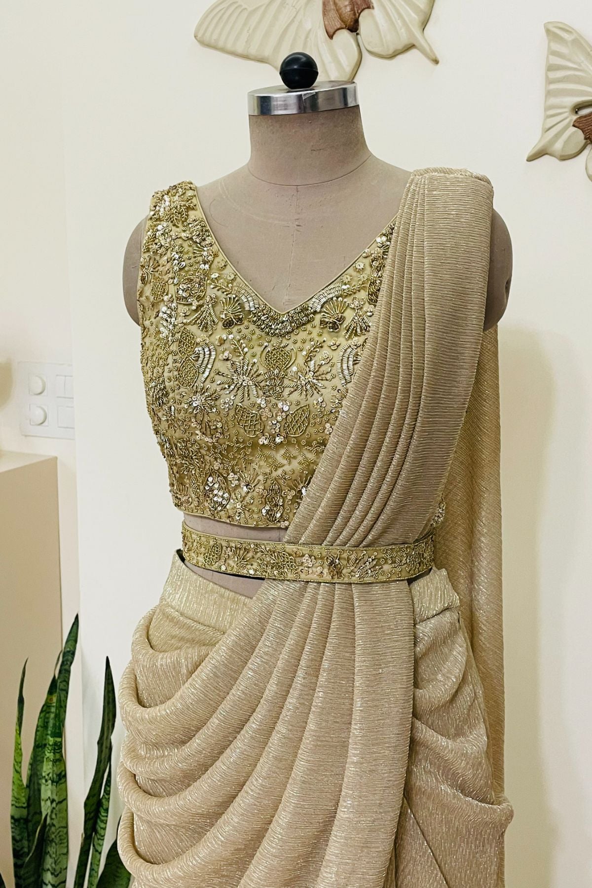 Gold Drape Saree