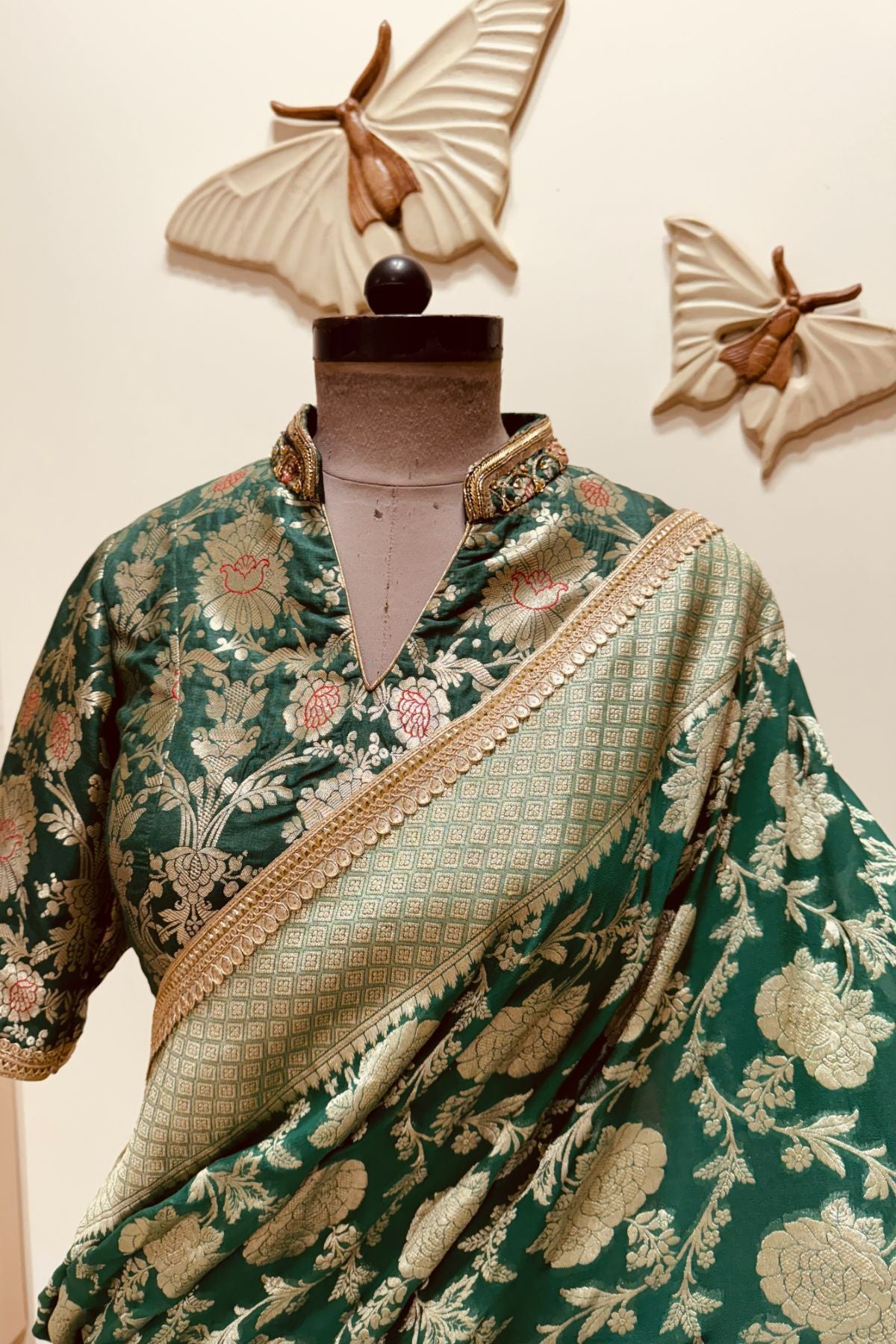 Green Brocade Lehenga