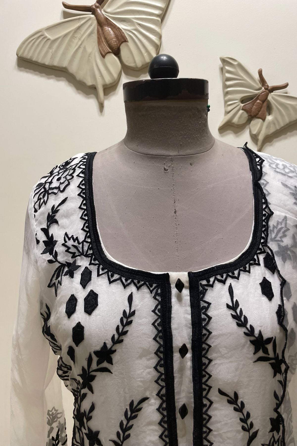 Black and White Organza Suit