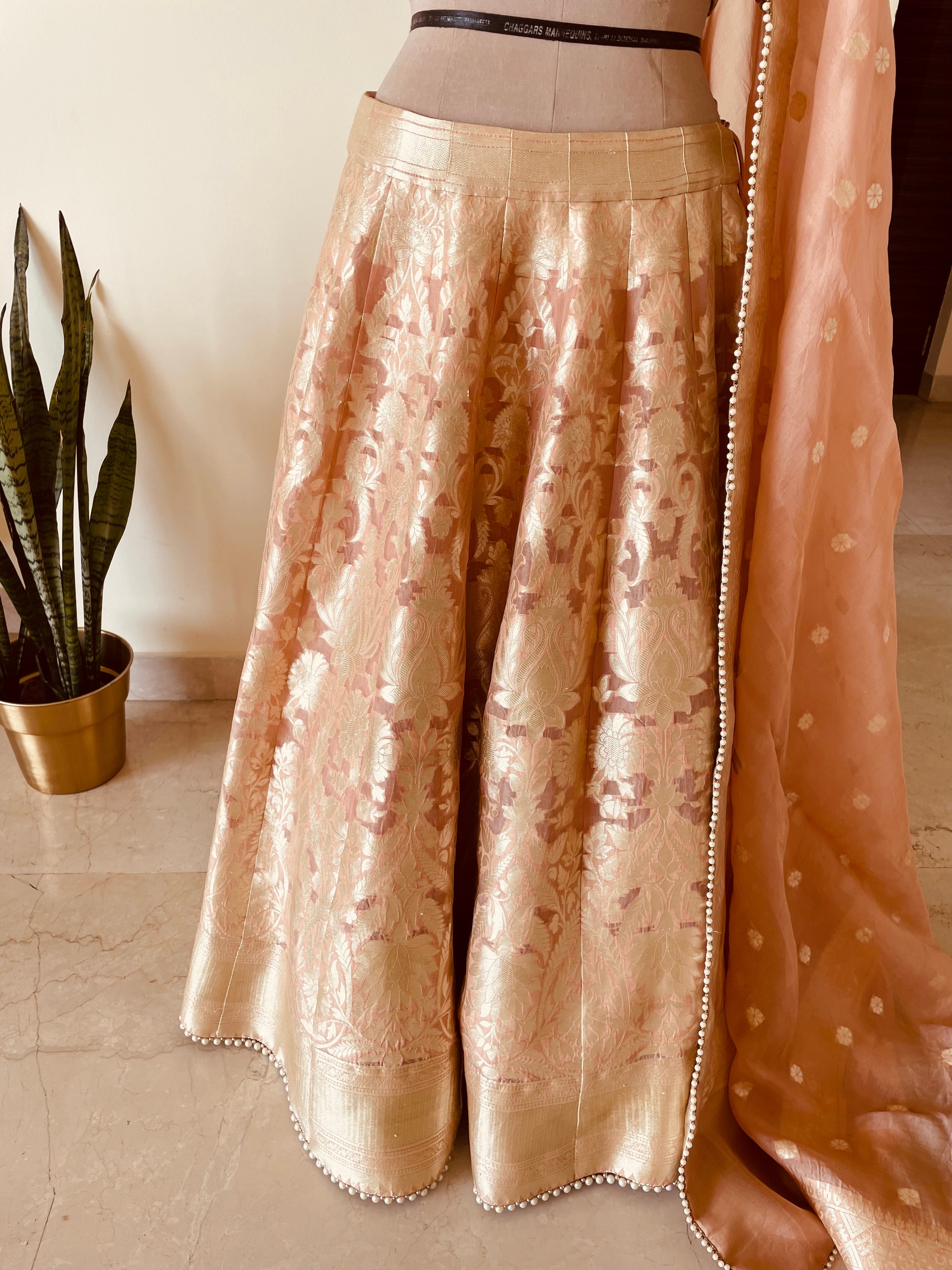 Organza Brocade Lehenga
