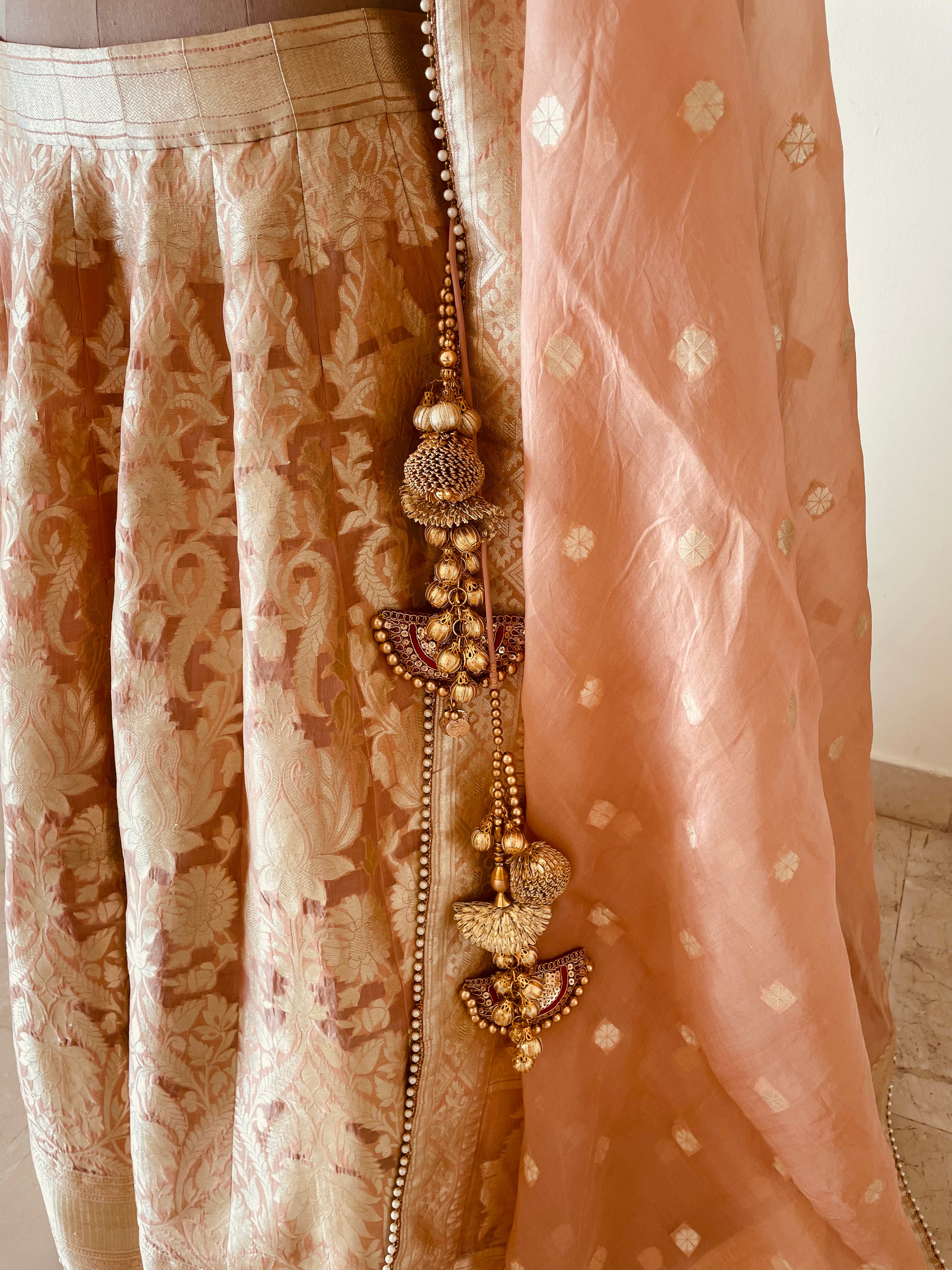 Organza Brocade Lehenga
