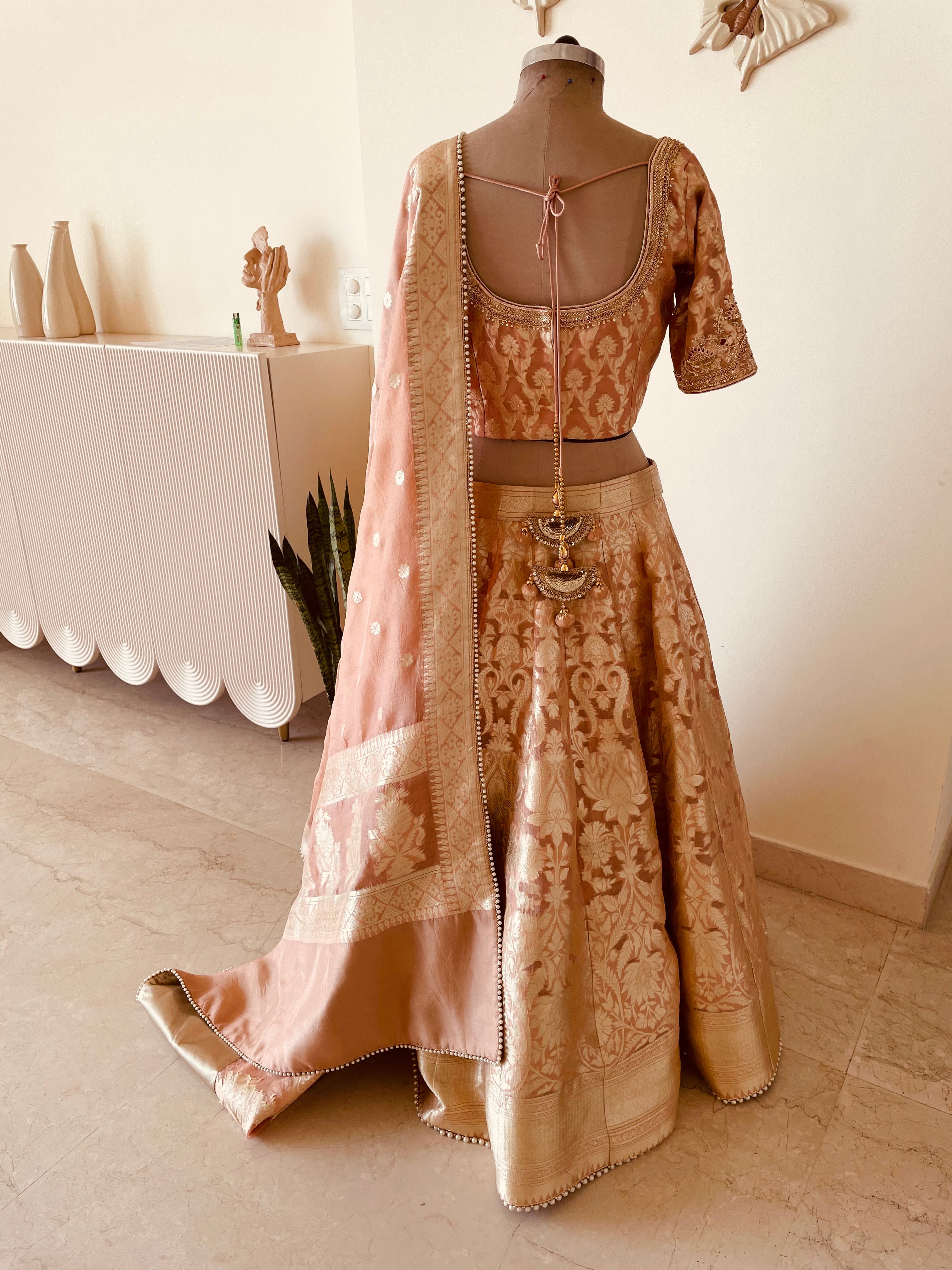 Organza Brocade Lehenga