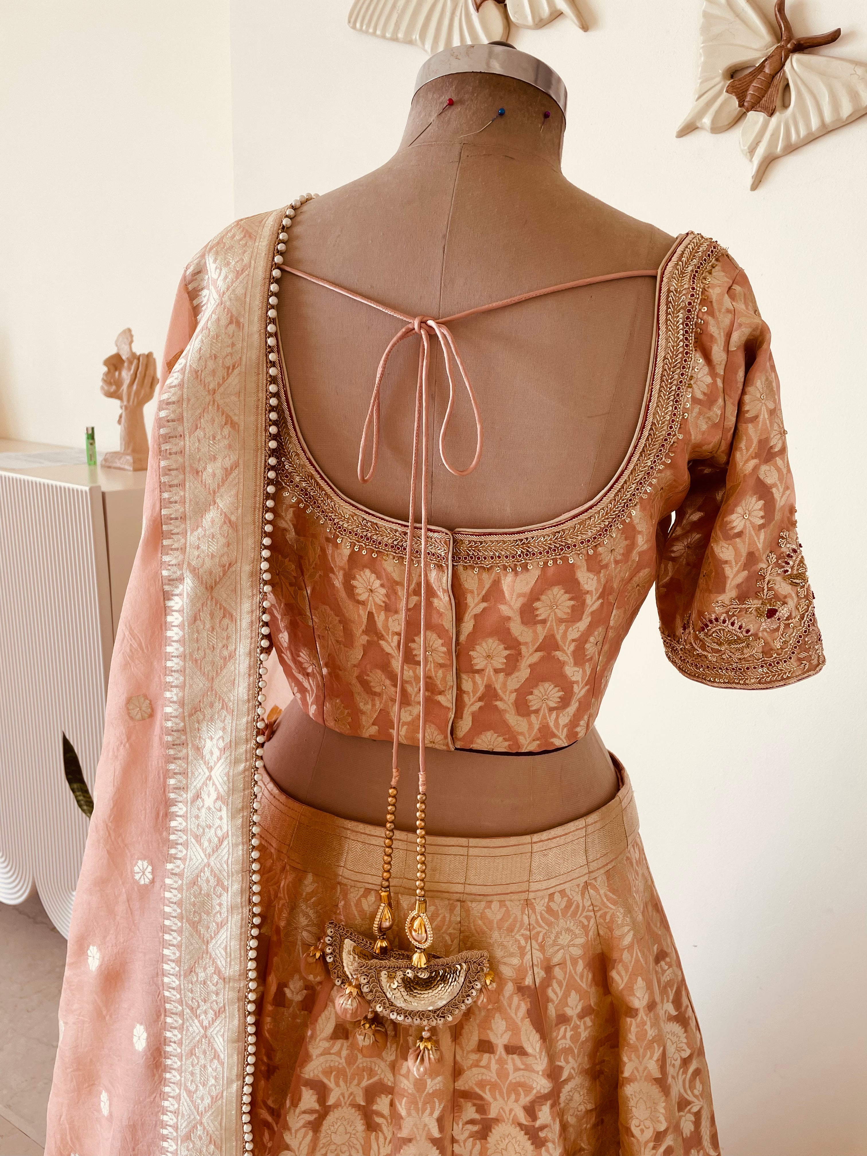 Organza Brocade Lehenga