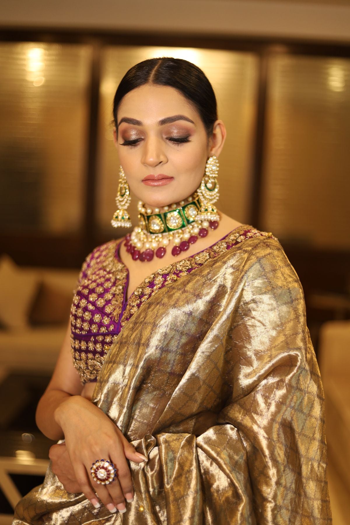 Purple Benarasi Lehenga