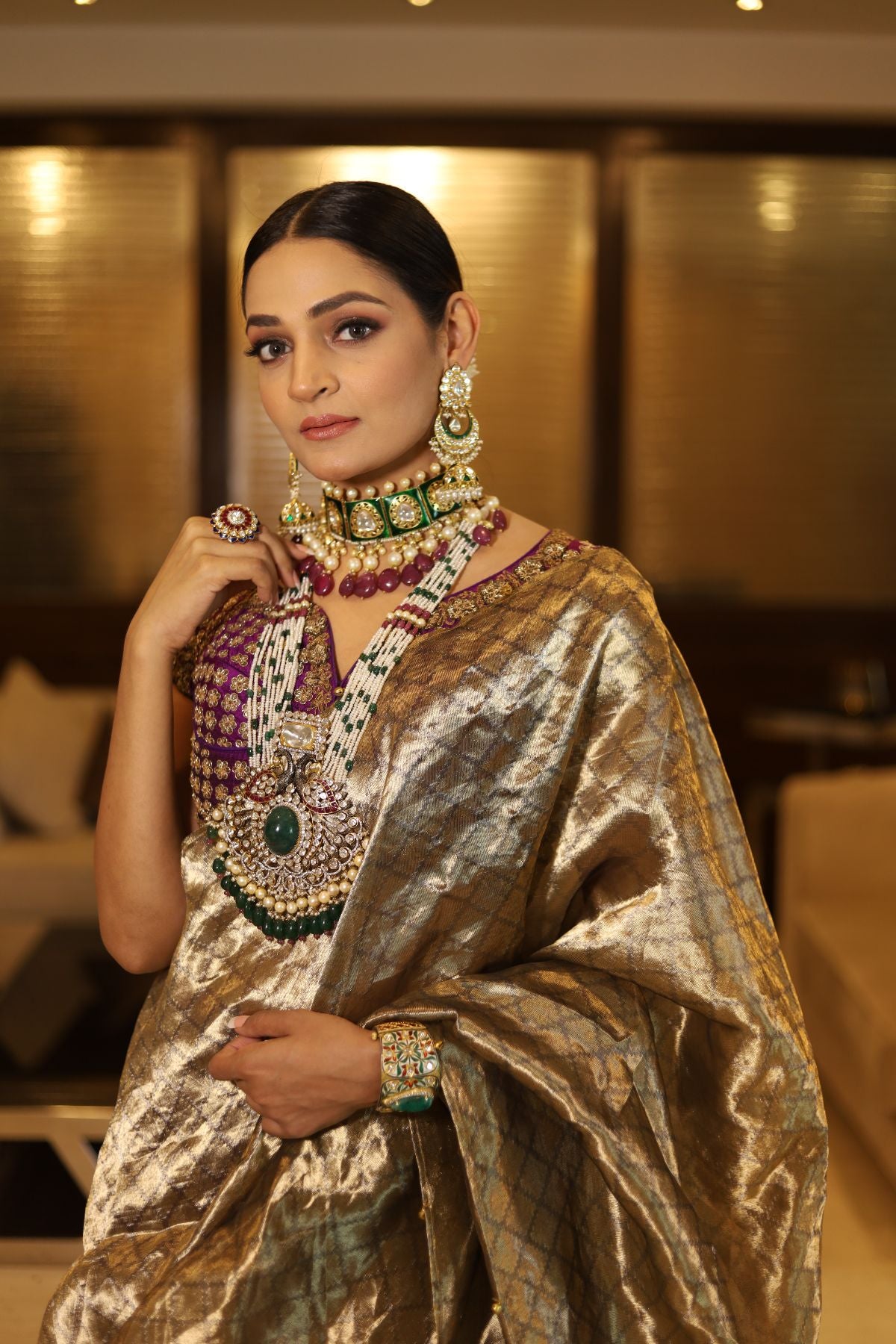 Purple Benarasi Lehenga