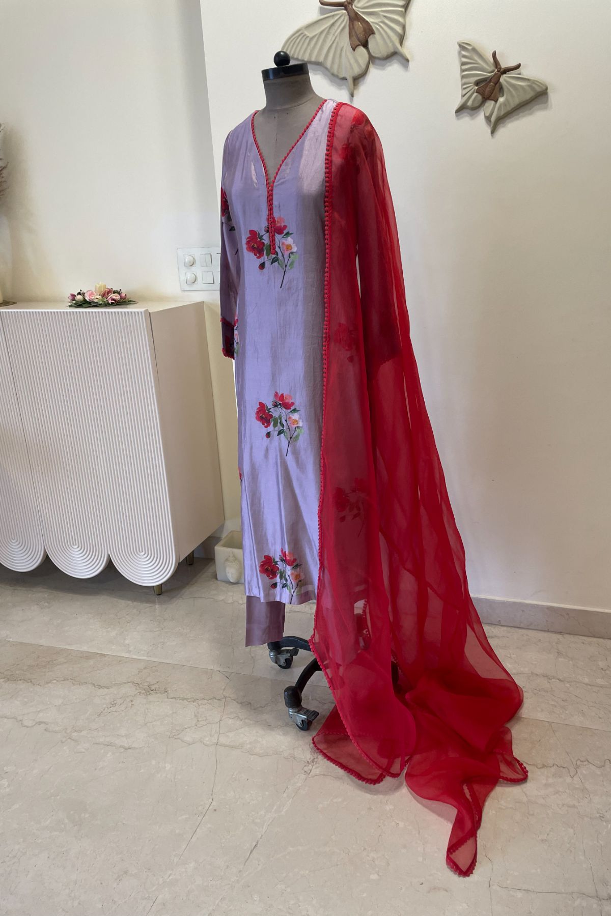 Printed Silk Suit