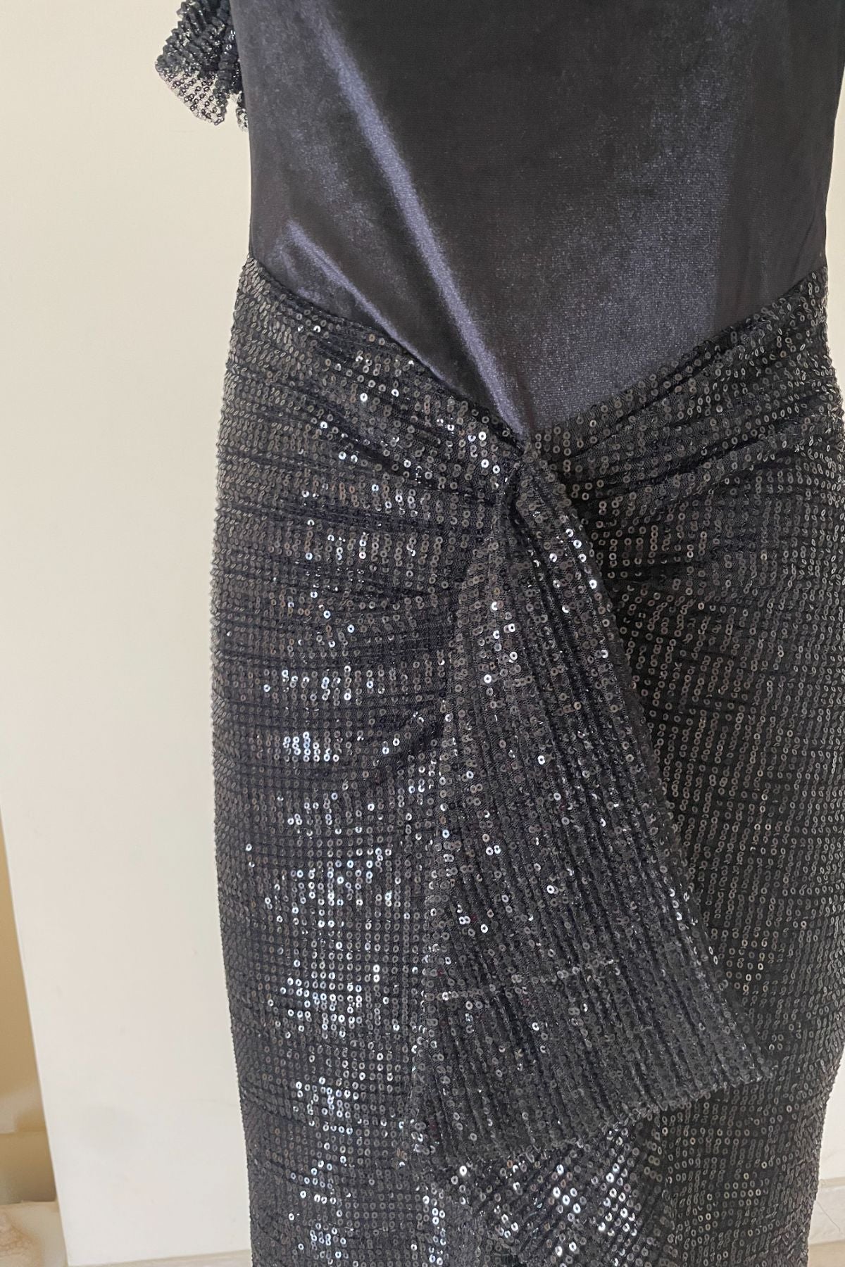 Black Velvet and Sequin Dress