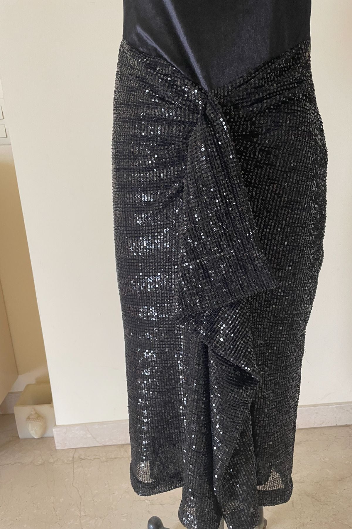 Black Velvet and Sequin Dress