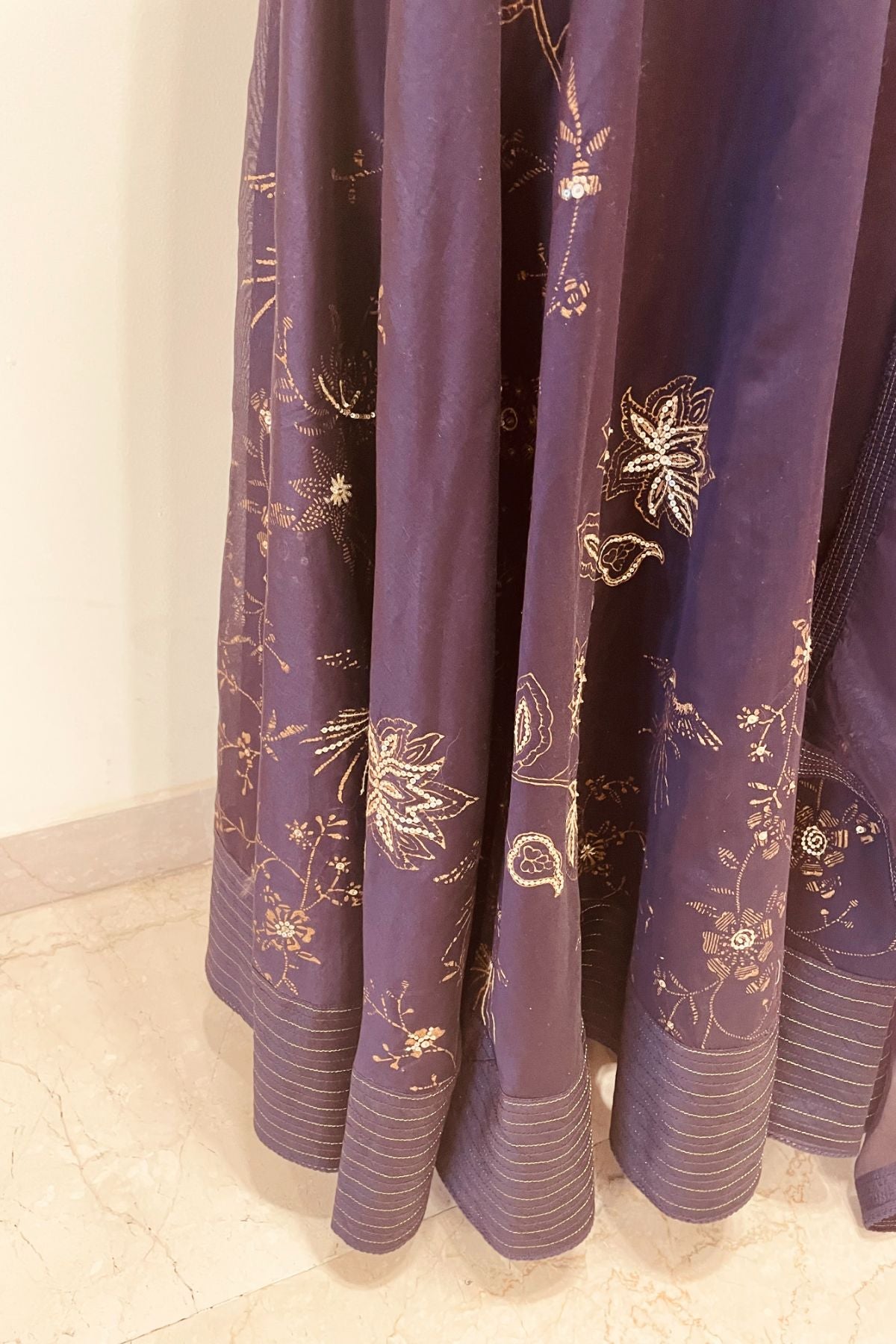Purple Chanderi Lehenga