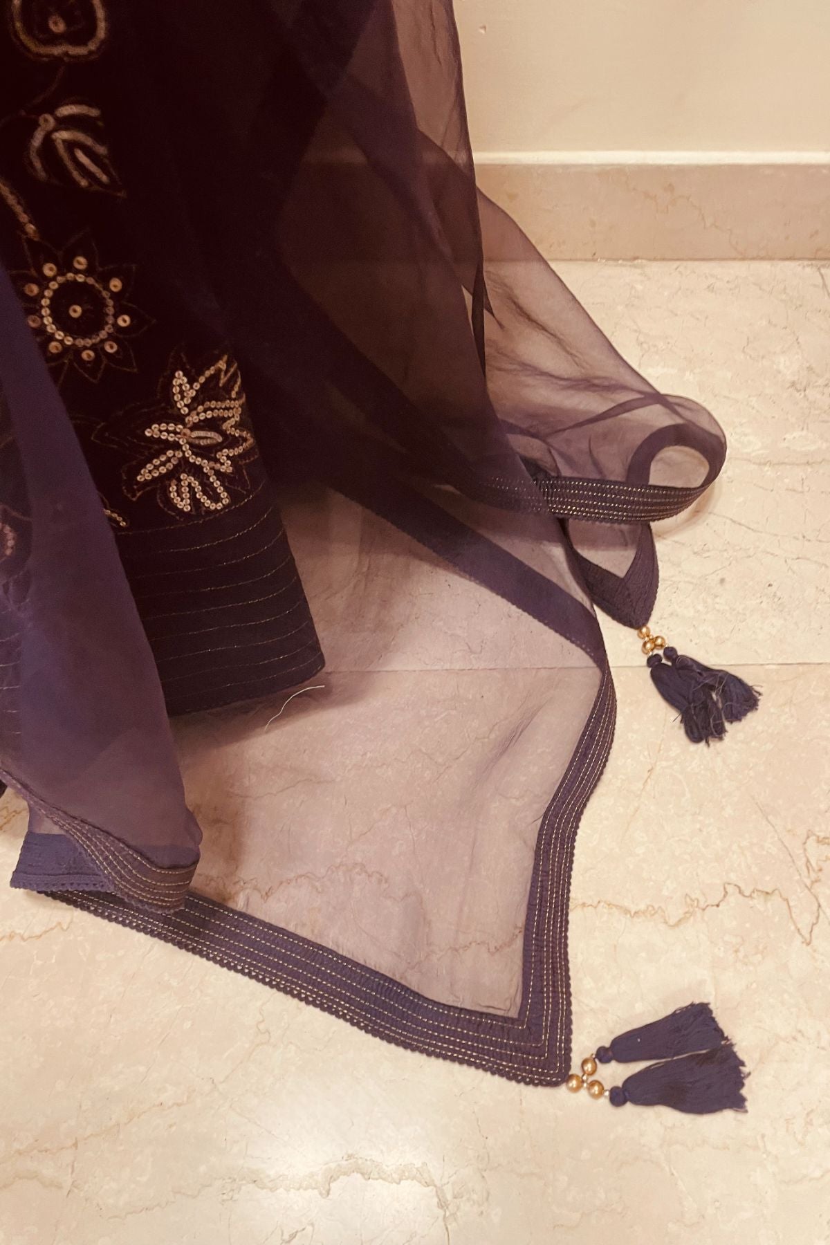Purple Chanderi Lehenga