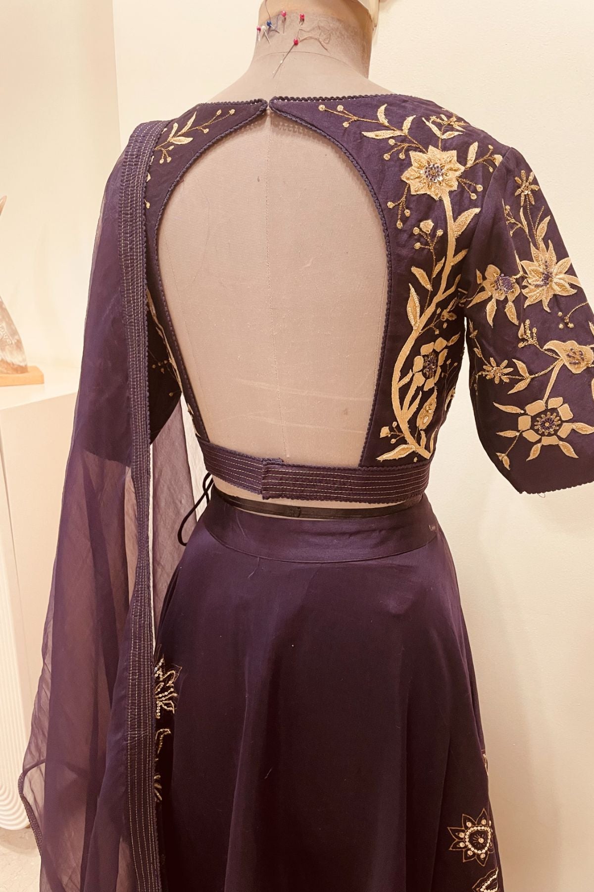 Purple Chanderi Lehenga