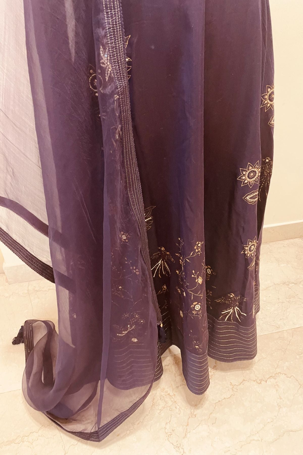 Purple Chanderi Lehenga