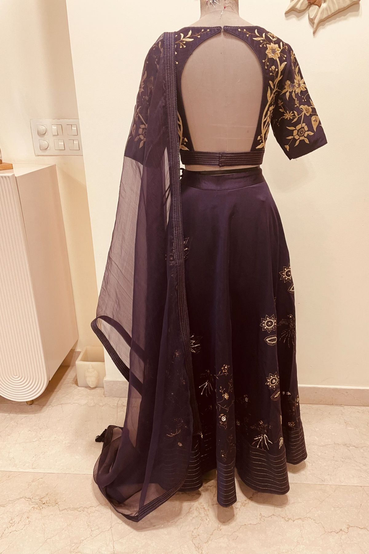 Purple Chanderi Lehenga