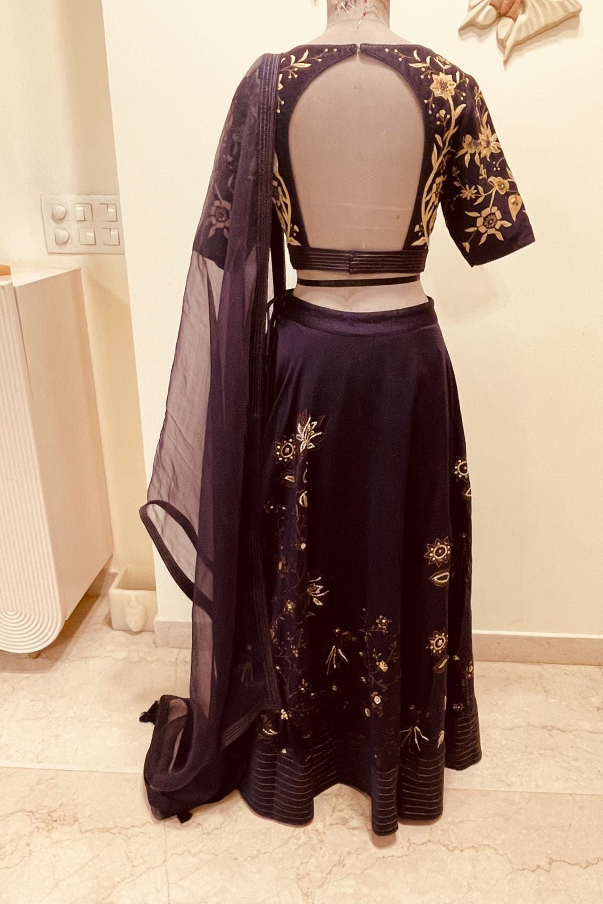 Purple Chanderi Lehenga