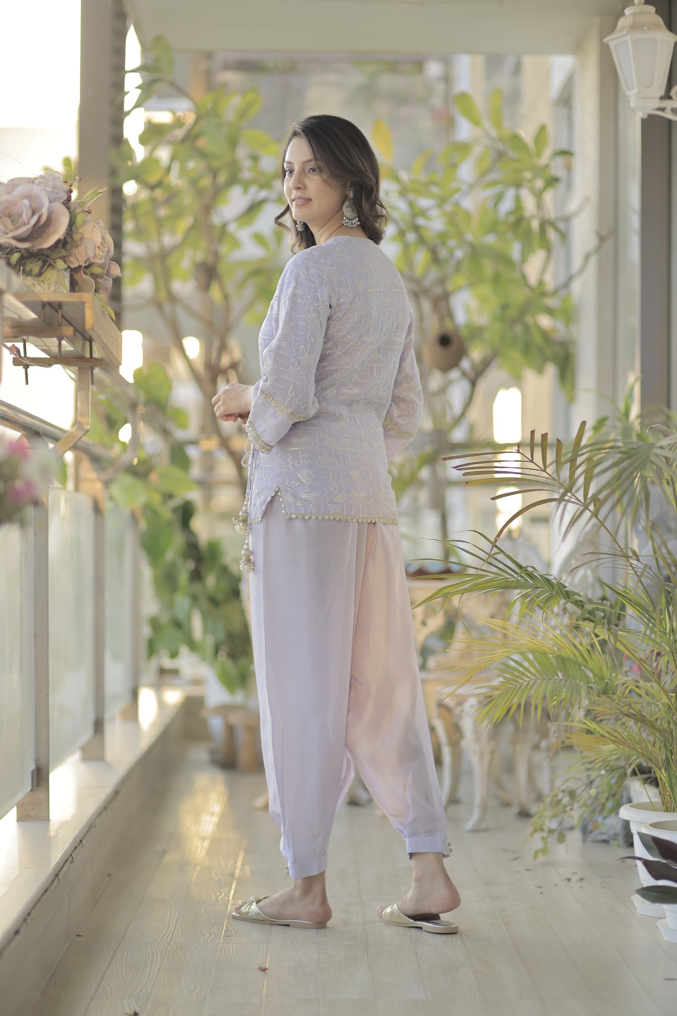 Embroidered Silk Chanderi Angrakha