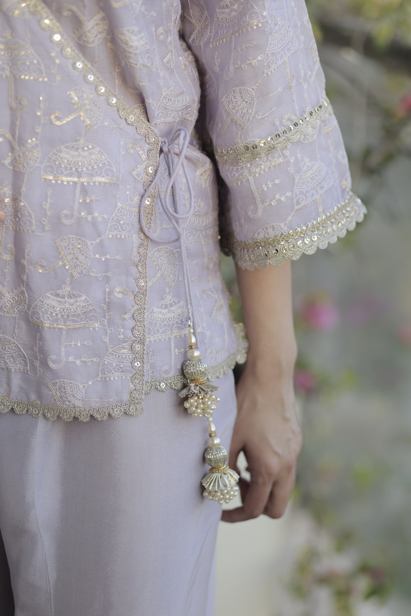Embroidered Silk Chanderi Angrakha